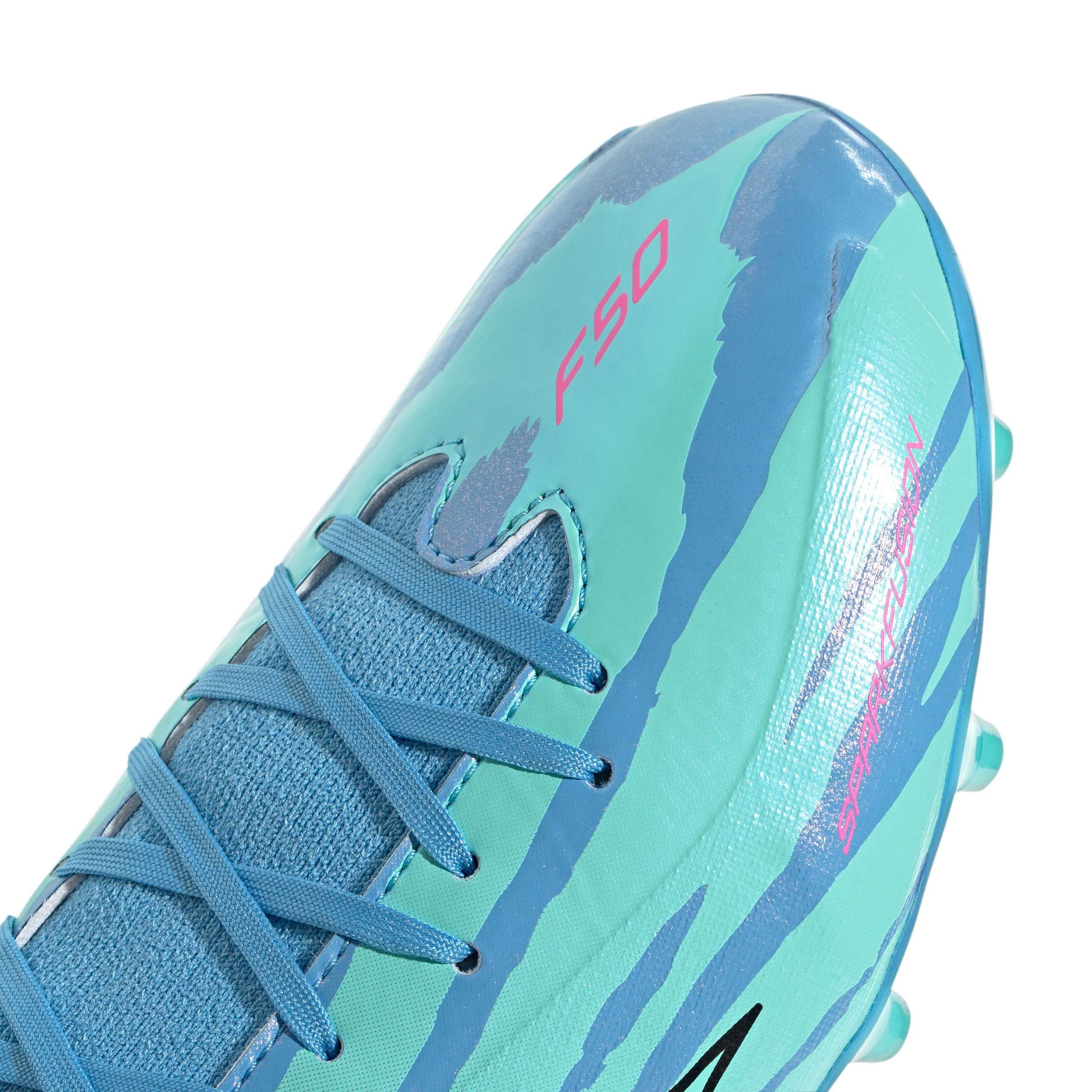 ADIDAS-WOMENS F50 SPARKFUSION ELITE TRINITY RODMAN SOCCER CLEATS-BLUE & WHITE