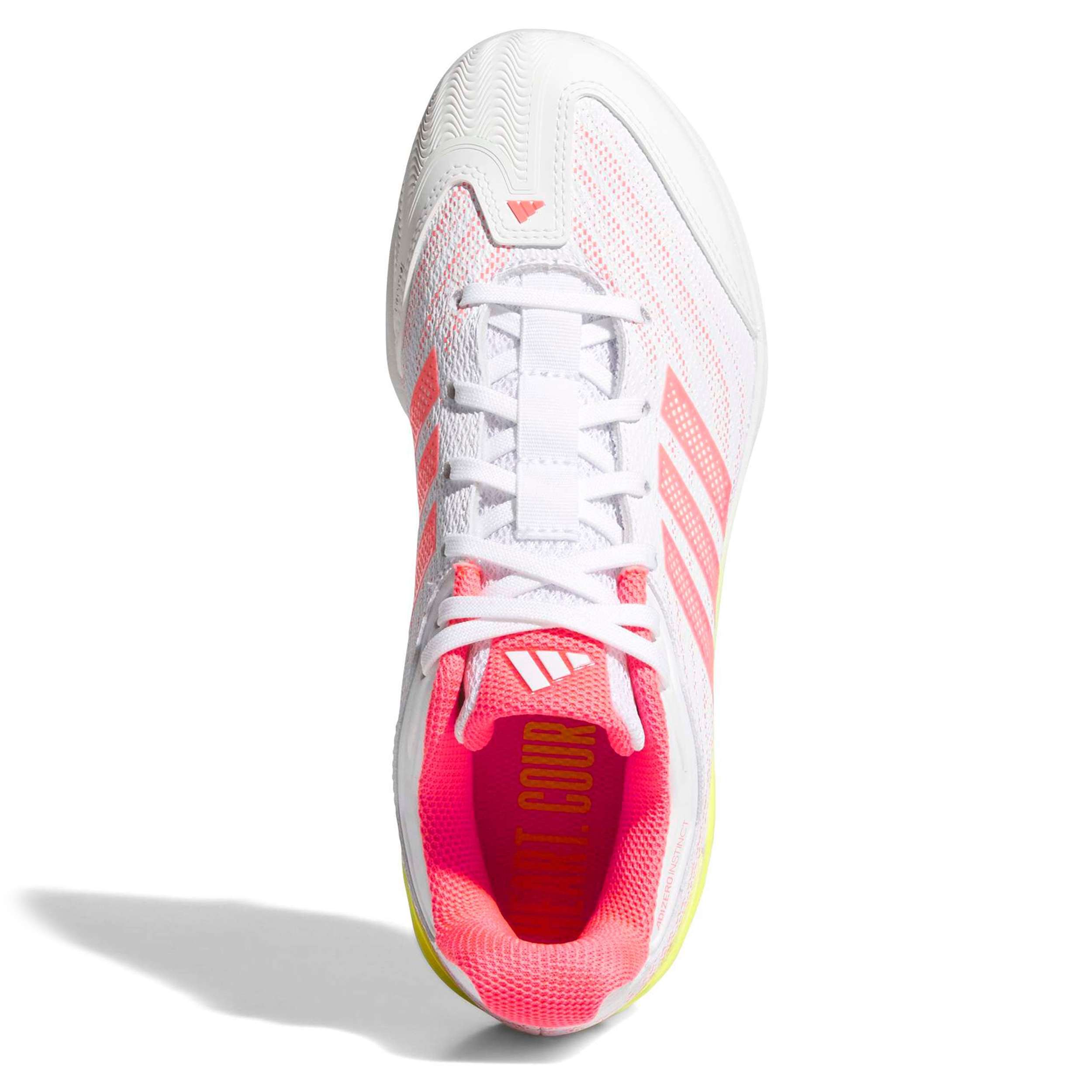ADIDAS-WOMENS ADIZERO INSTINCT 3.0 SOFTBALL-WHITE & ORANGE