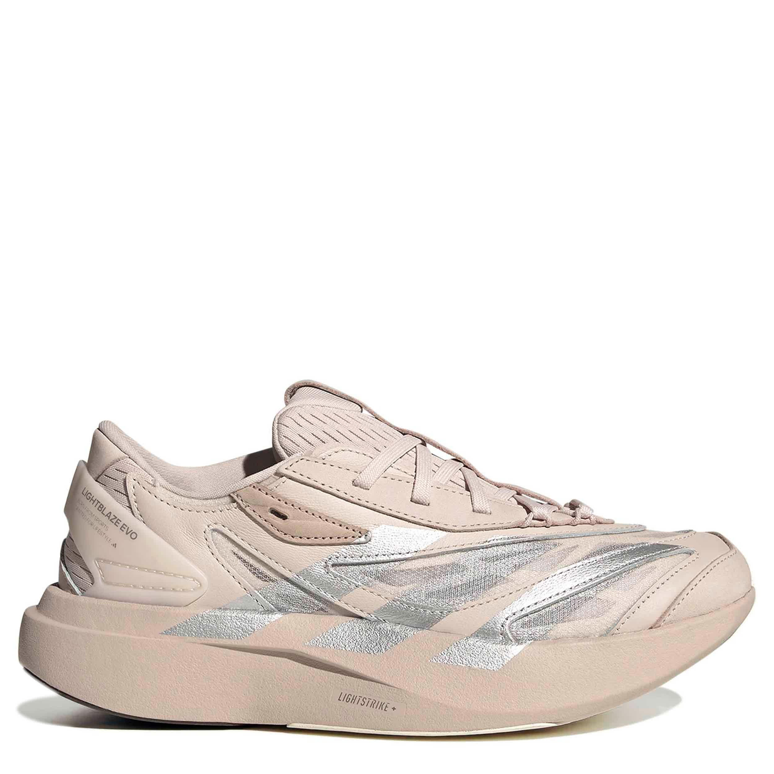 ADIDAS-WOMENS LIGHBLAZE EVO SL RUNNING SHOE-TAUPE & SILVER