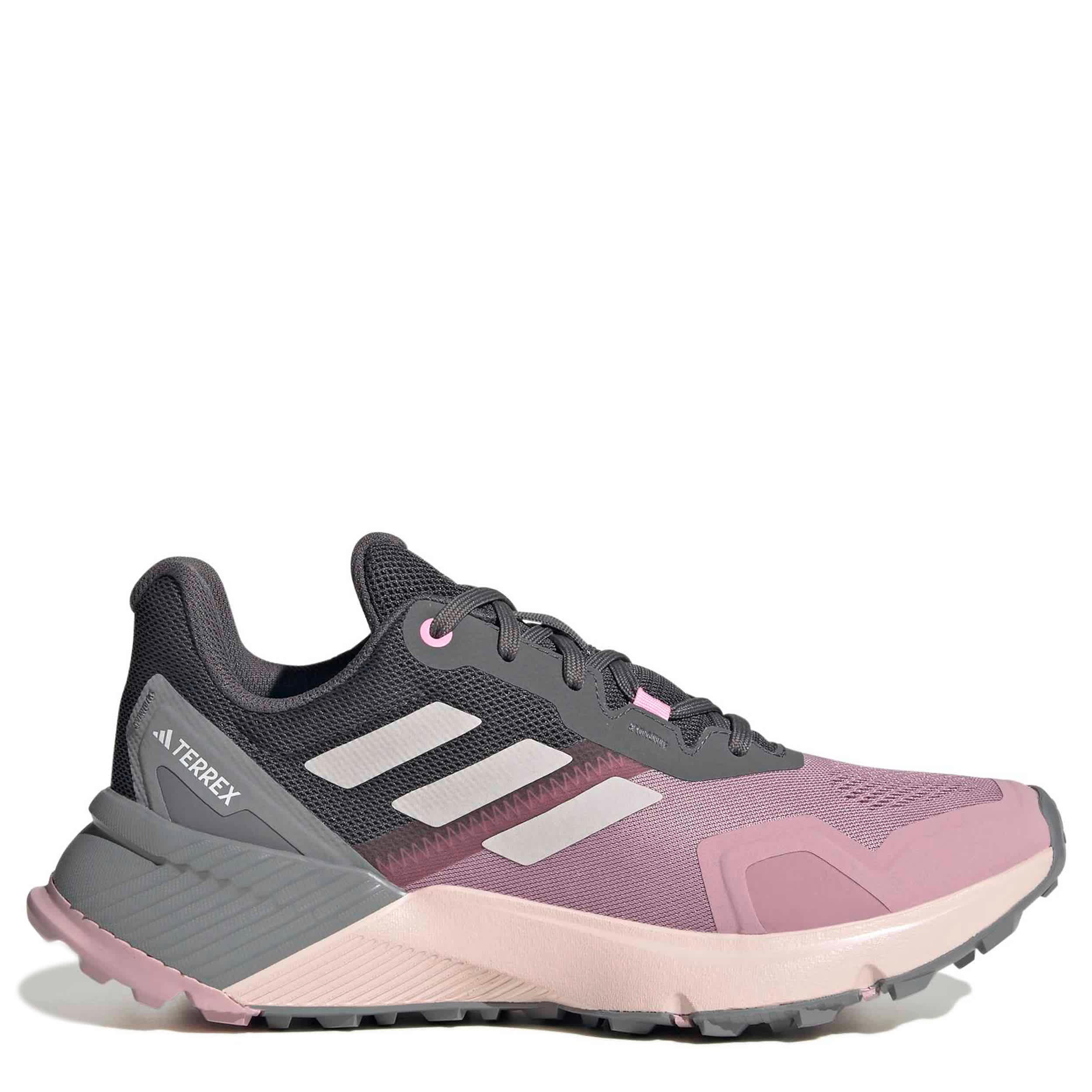 ADIDAS-WOMENS TERREX SOULSTRIDE TRAIL RUNNING SHOES-PINK & GREY