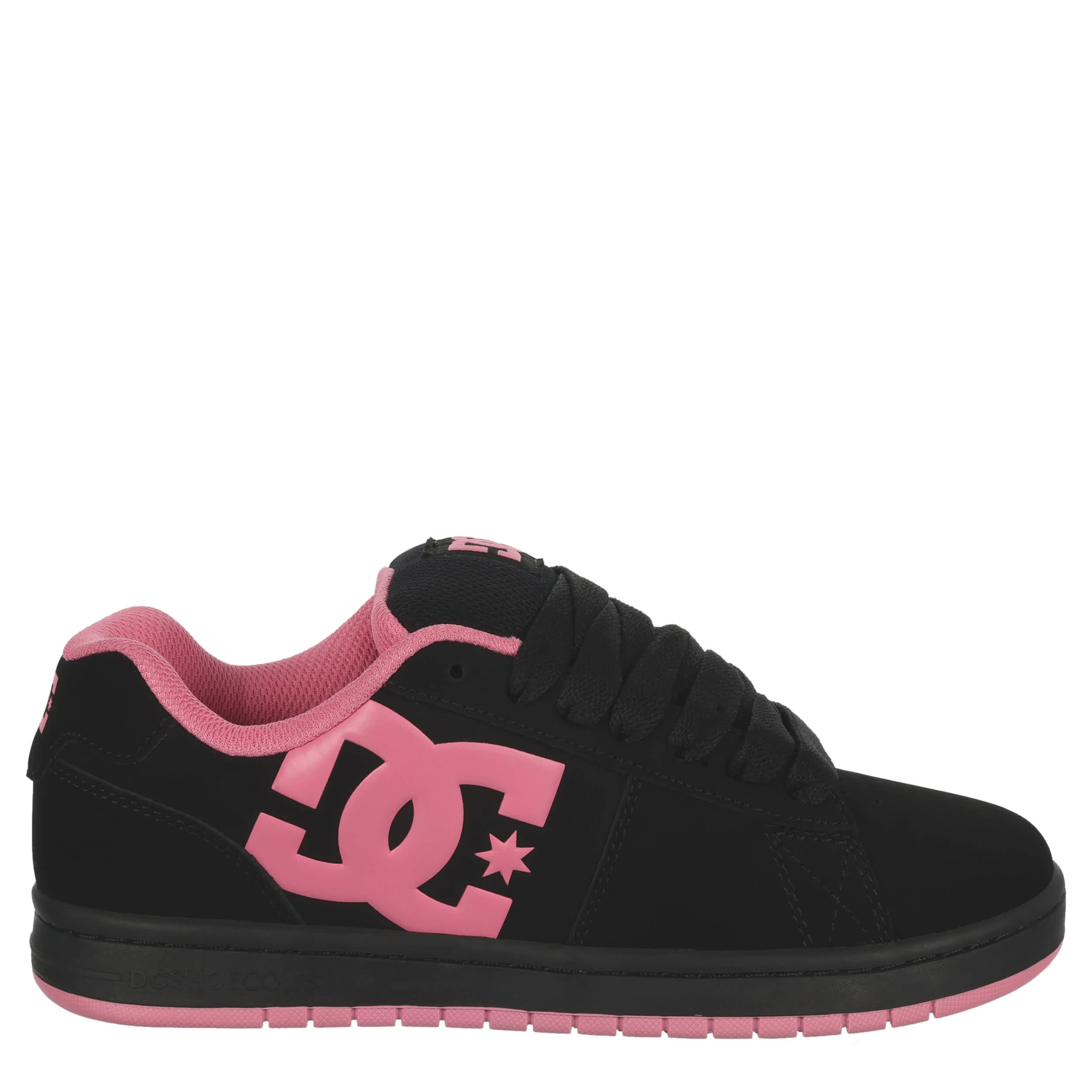 DC SHOES-WOMENS GAVELER SNEAKER-BLACK & BRIGHT PINK