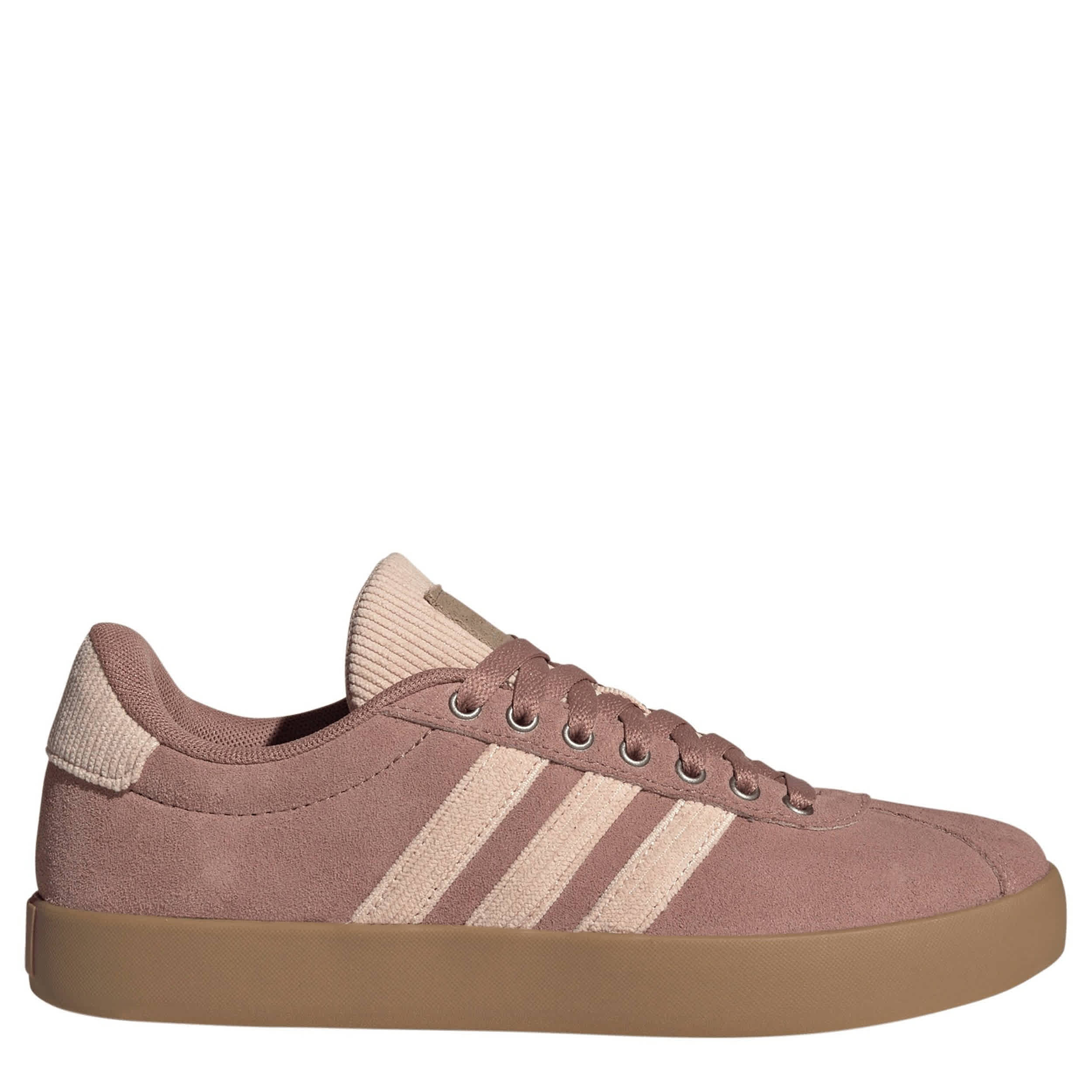 ADIDAS-WOMENS VL COURT 3.0 SNEAKER-TAN & BLUSH