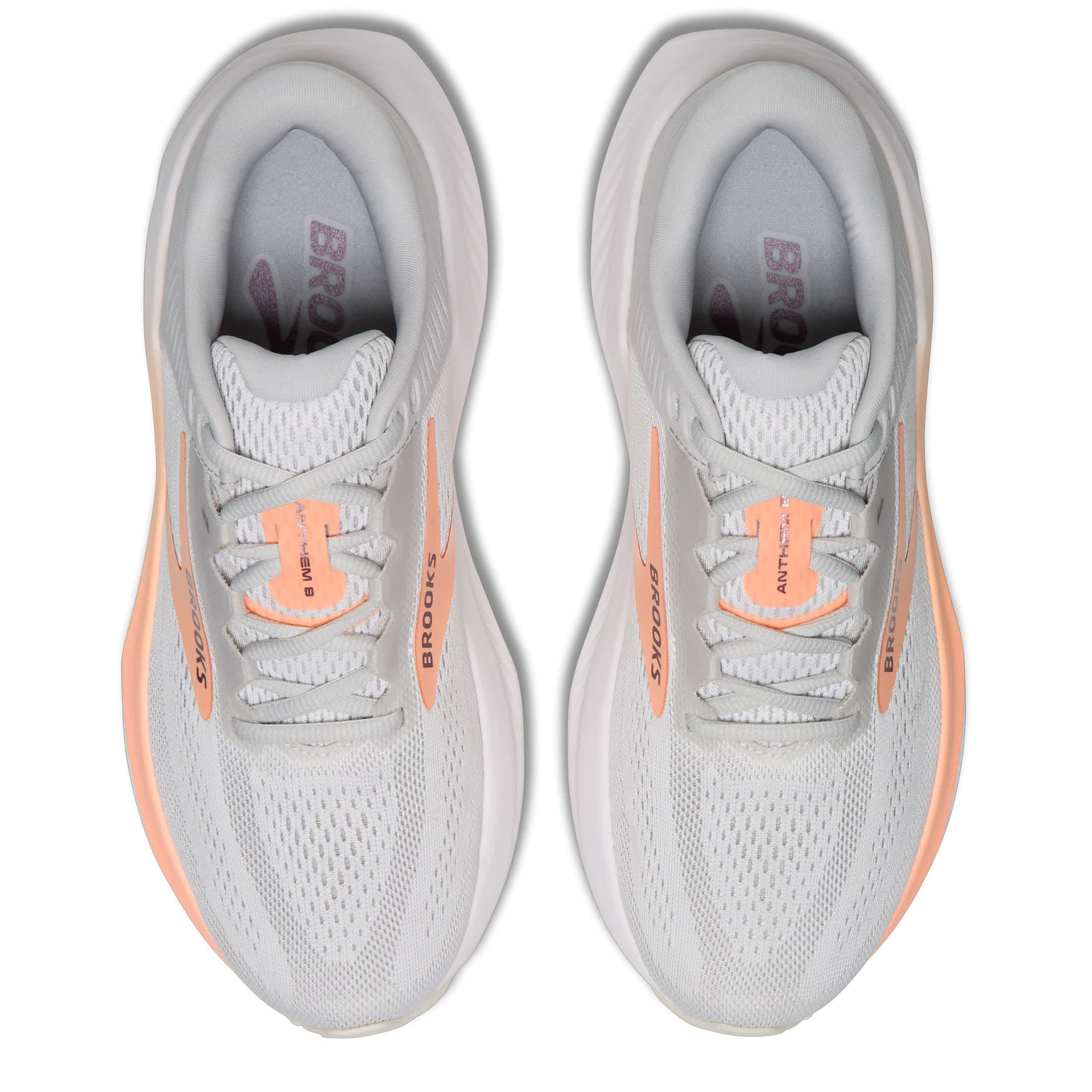 BROOKS-WOMENS ANTHEM 8 RUNNING SHOE-WHITE & PEACH