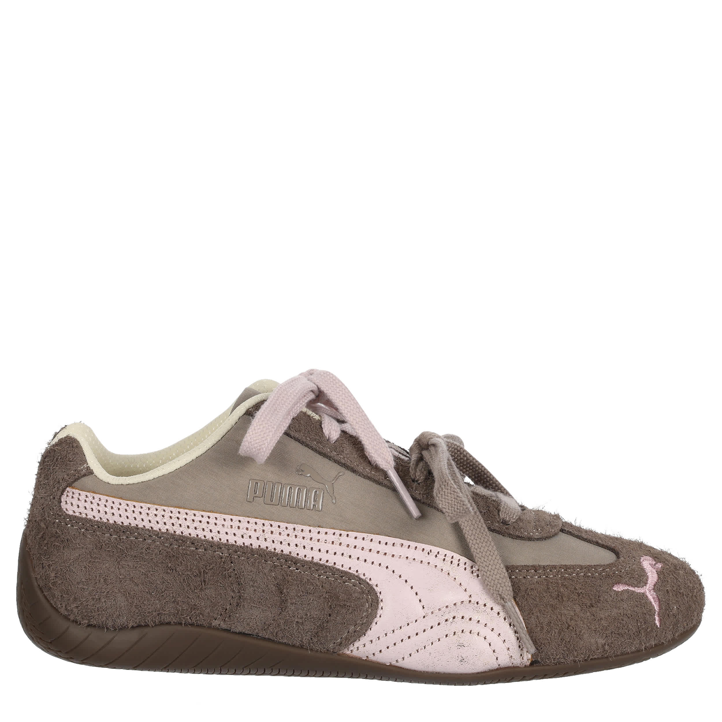 PUMA-WOMENS SPEEDCAT SNEAKER-GREY & PALE PINK