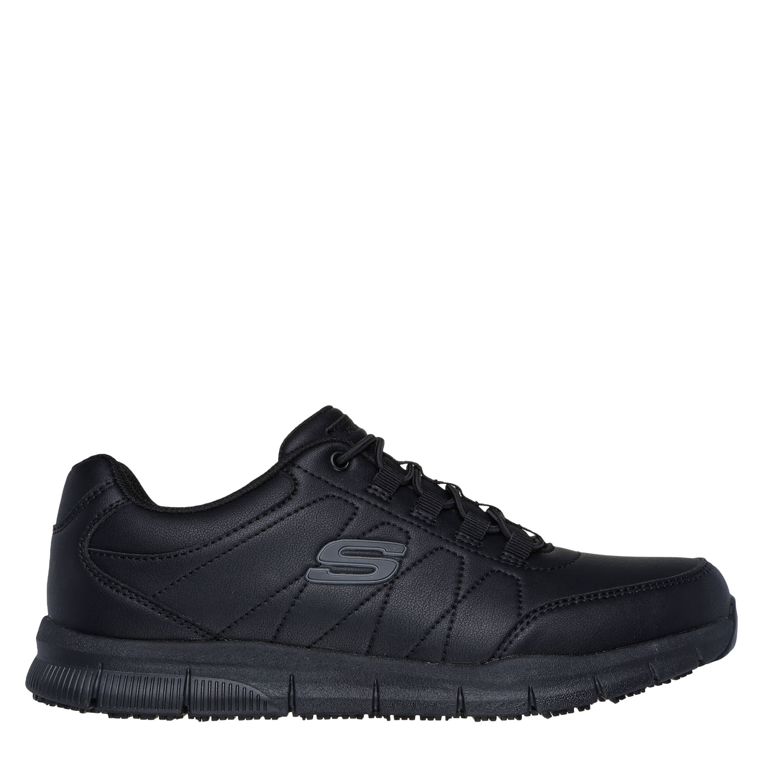 SKECHERS MENS NAMPA-OSIL SLIP RESISTANT WORK SHOE - BLACK