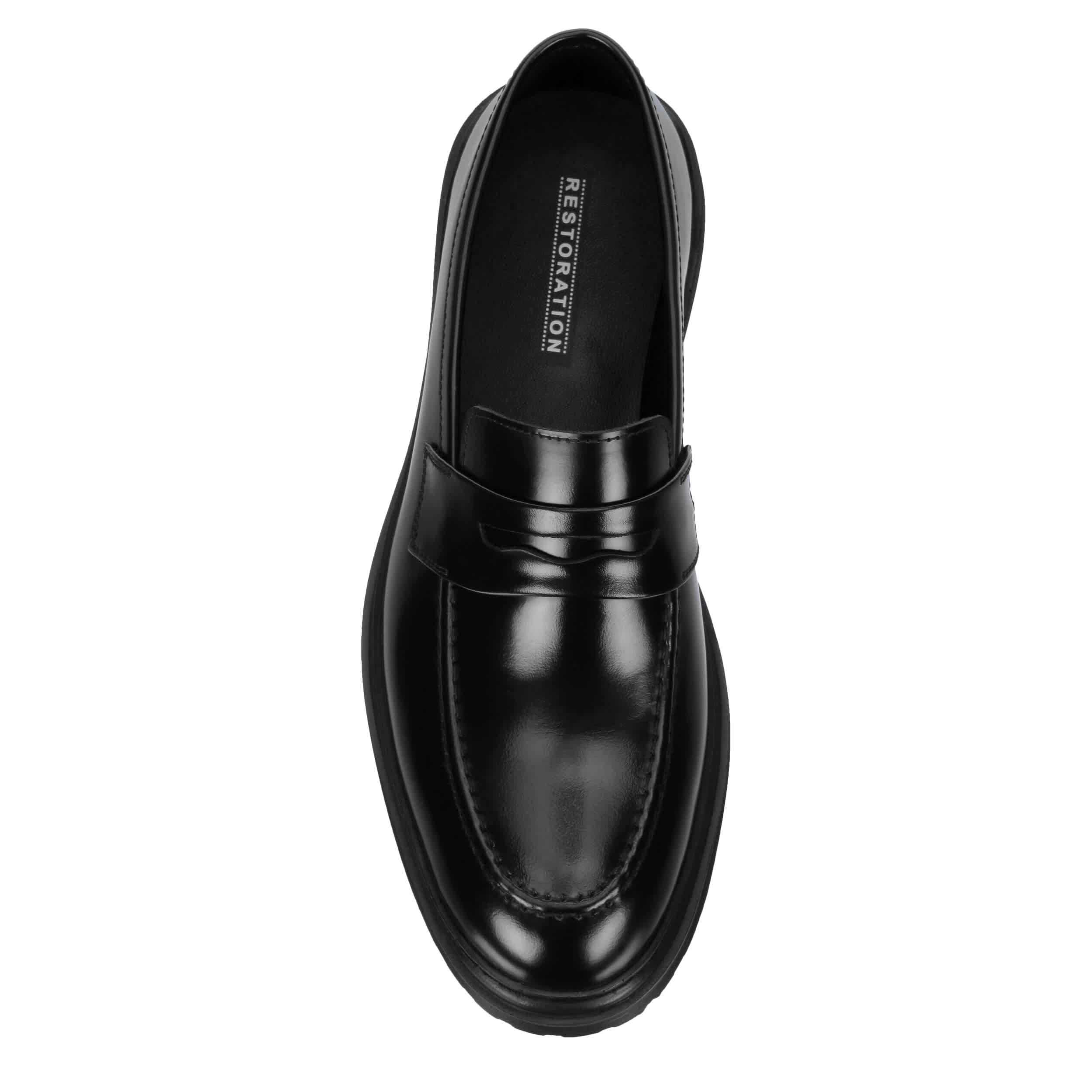 RESTORATION MENS MORAL PENNY LOAFER - BLACK