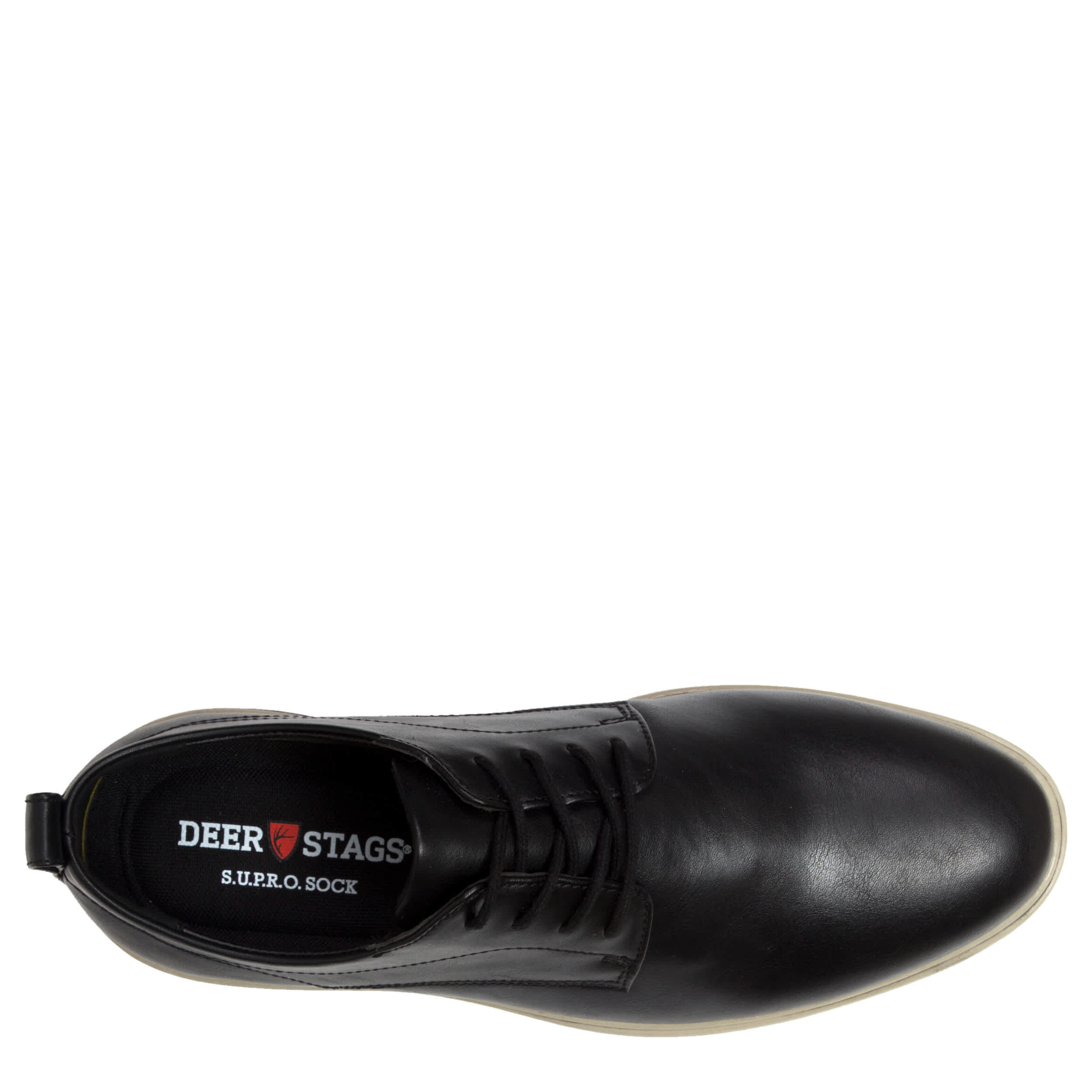 DEER STAGS-MENS LISBON OXFORD-BLACK & GREY