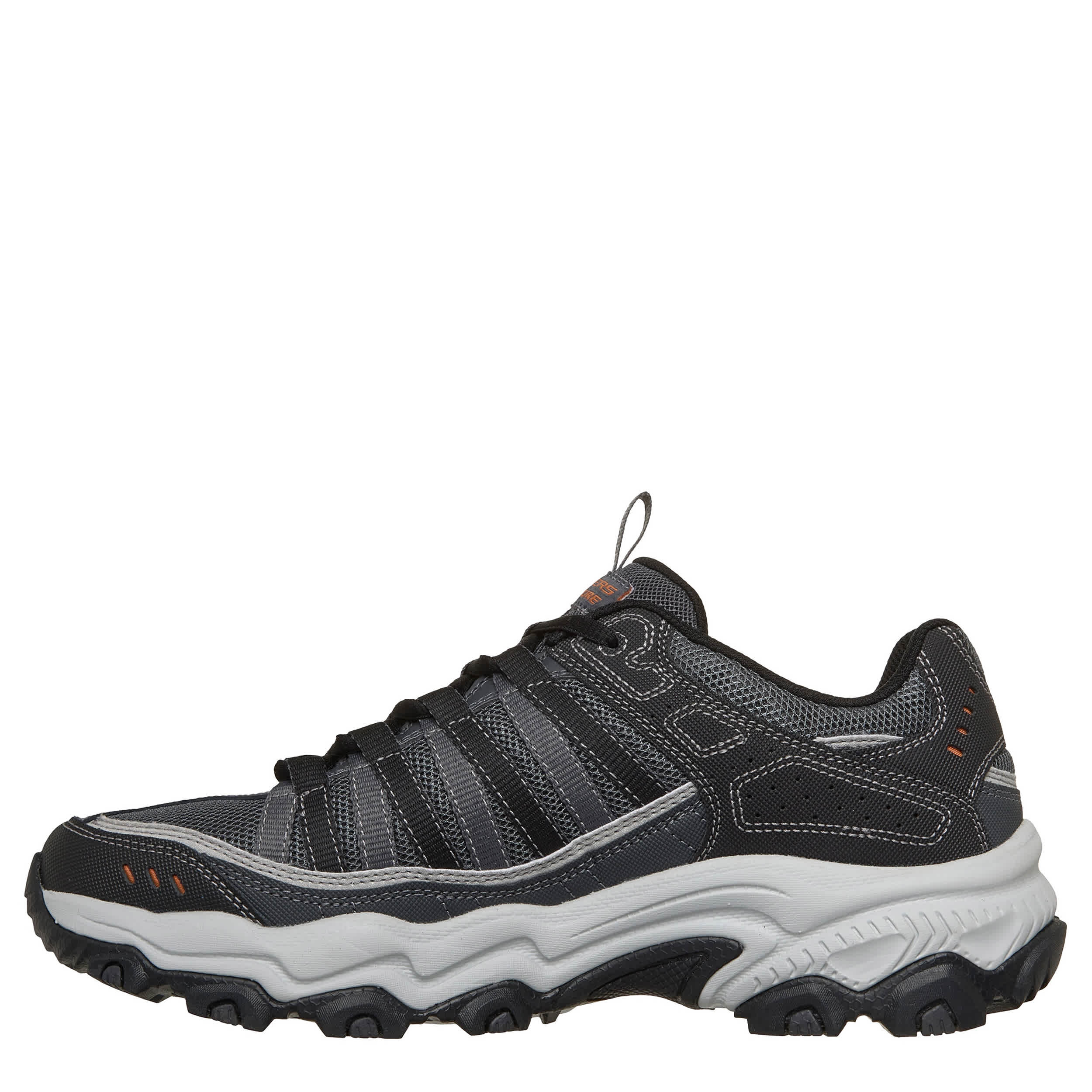 SKECHERS-MENS STAMINA-AFTERBURN LEGACY ALL TERRAIN HIKING SHOE-GREY & ORANGE