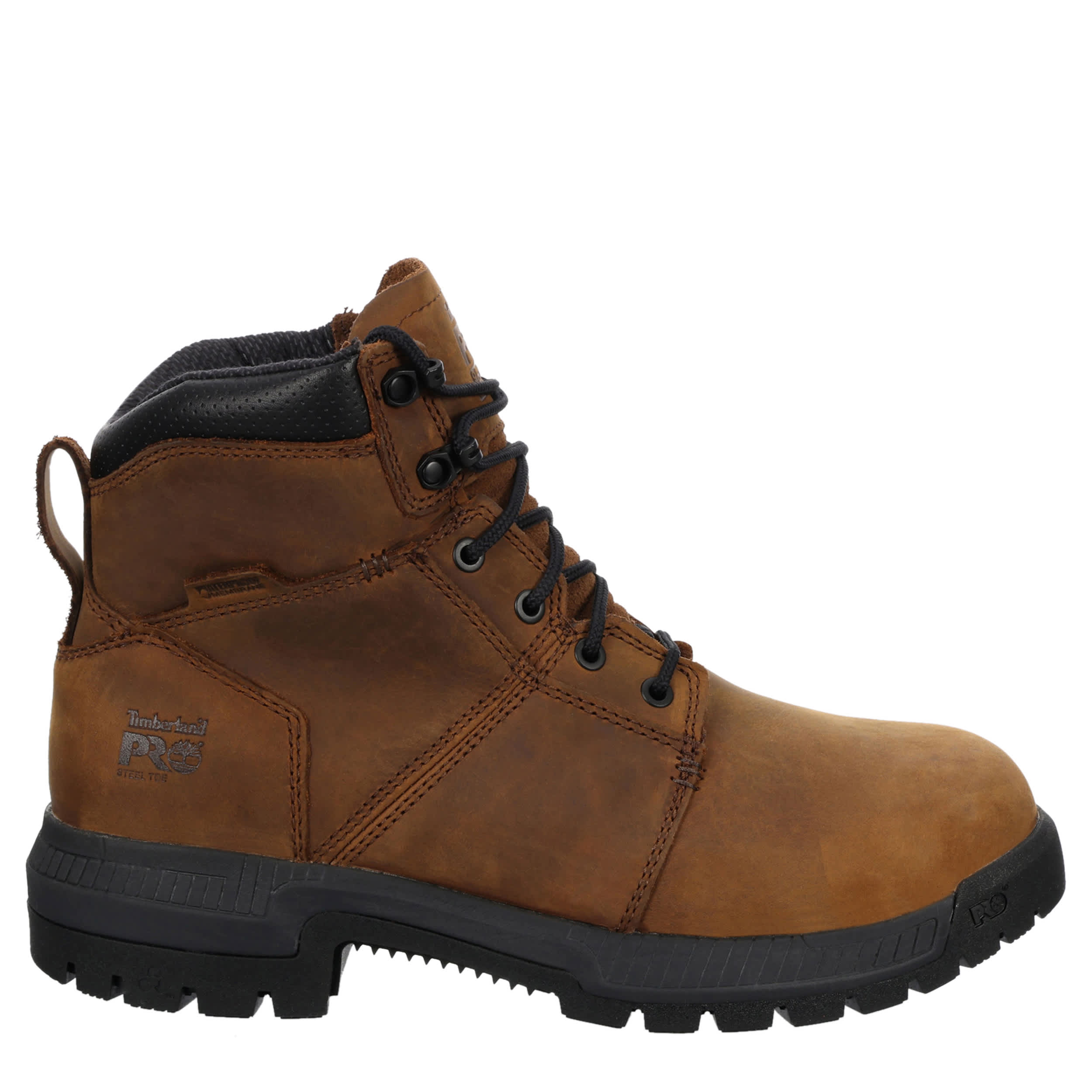 TIMBERLAND PRO-MENS 6 IN MONTAUK WP STEELE TOE WORK BOOT-BROWN & 