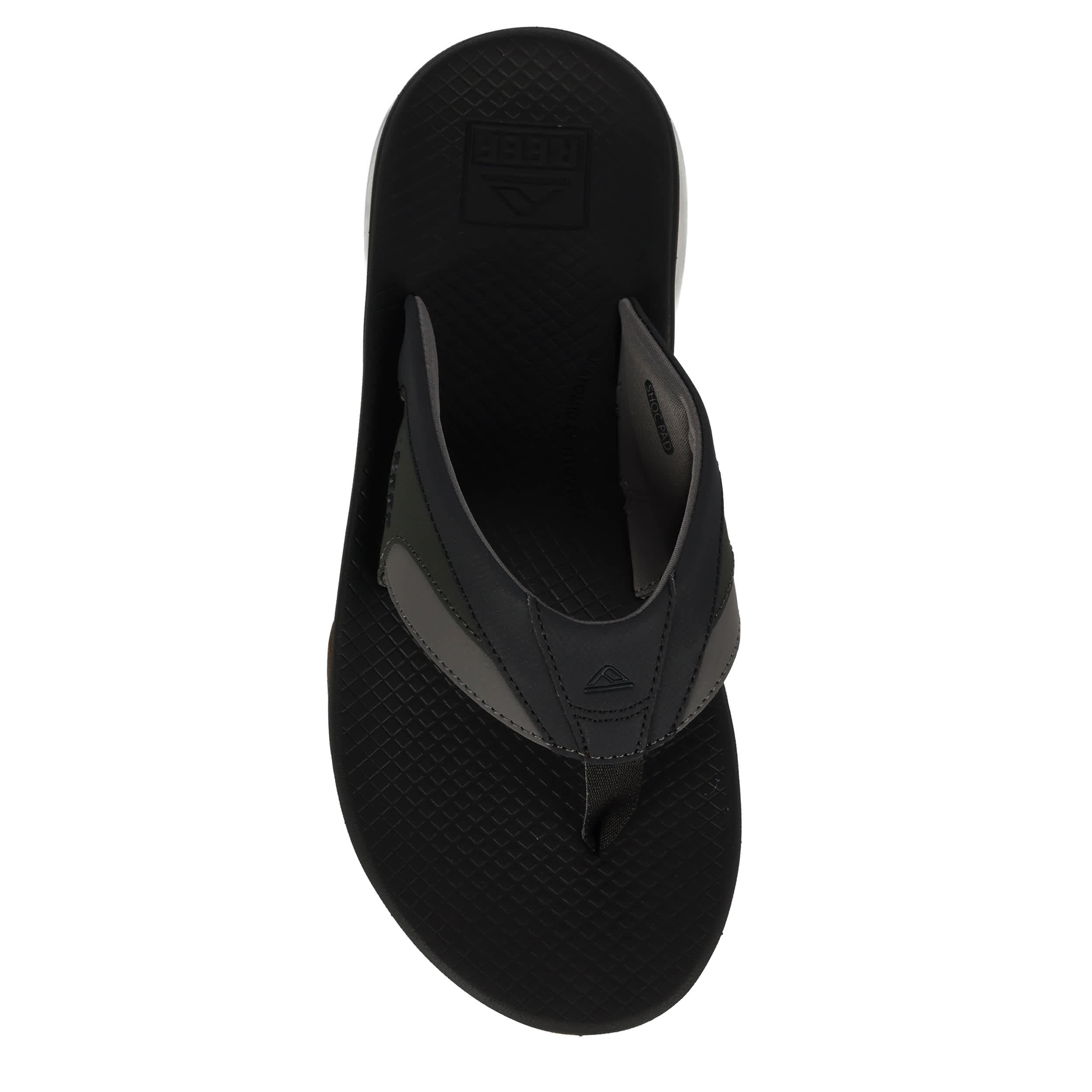 REEF-MENS FANNING PLUS FLIP FLOP SANDAL-BLACK & 