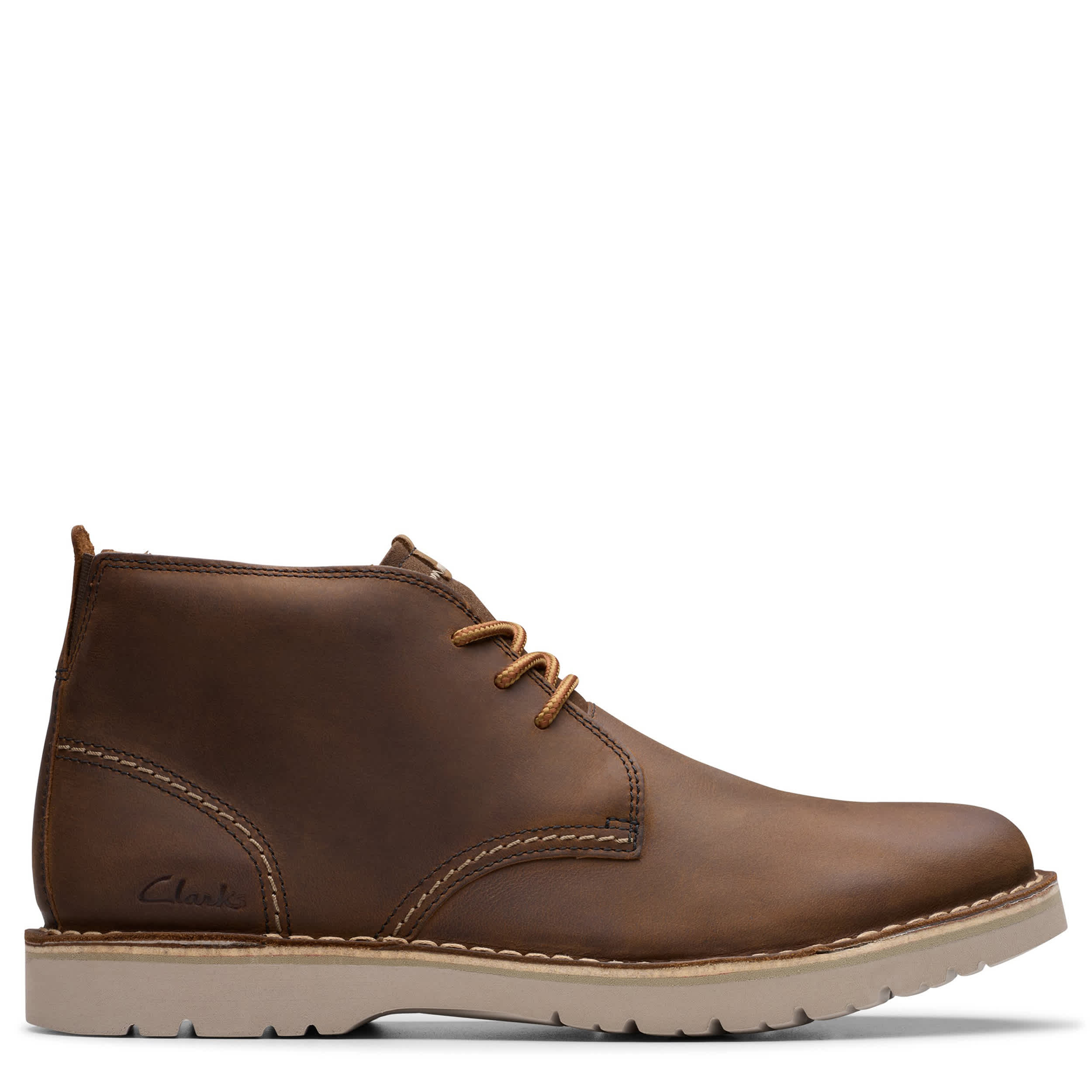 CLARKS-MENS EASTRIDGE LACE UP BOOT-BROWN & 