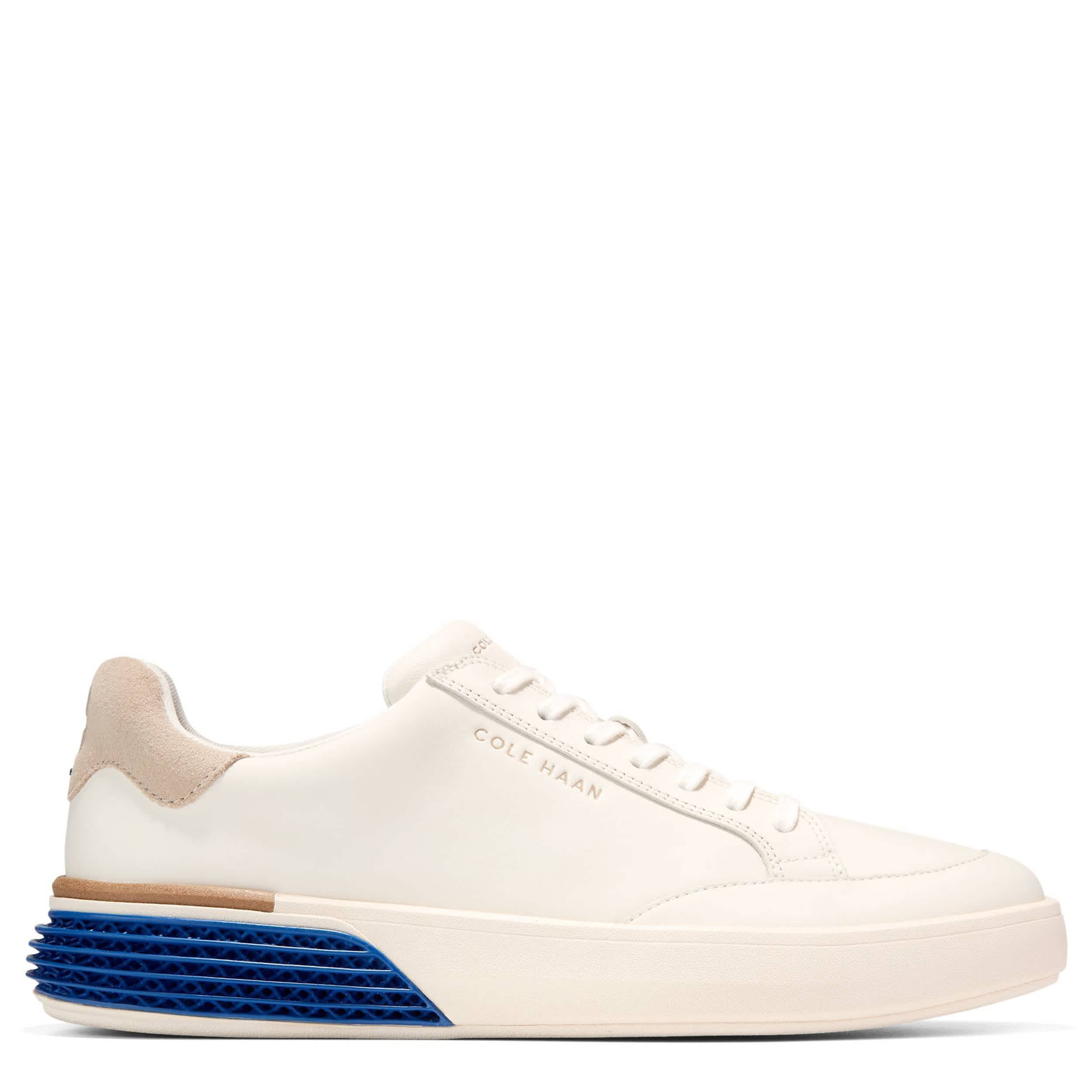 COLE HAAN-MENS GRANDPRO HALFCOURT SKYWEAVE SNEAKER-WHITE & BLUE
