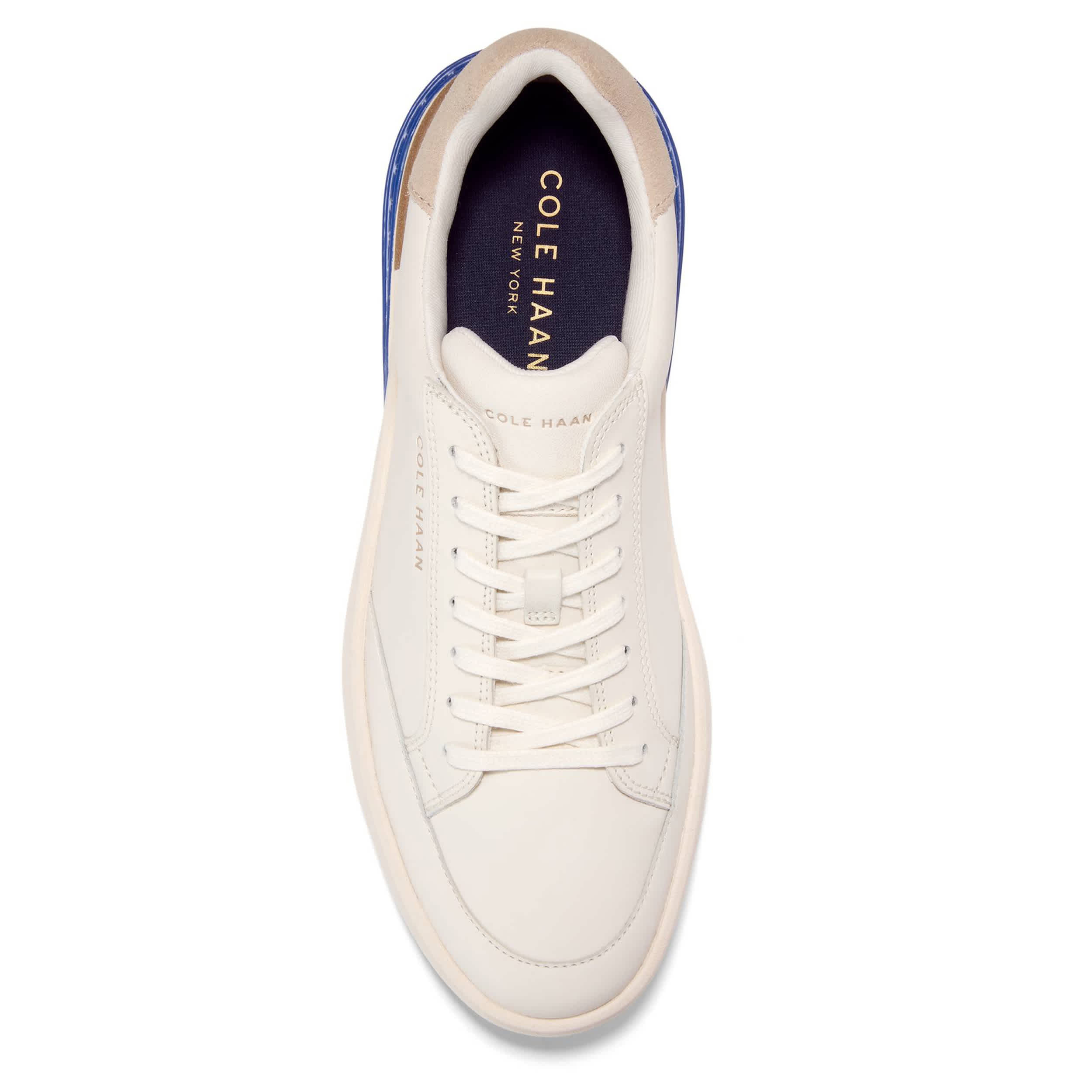 COLE HAAN-MENS GRANDPRO HALFCOURT SKYWEAVE SNEAKER-WHITE & BLUE