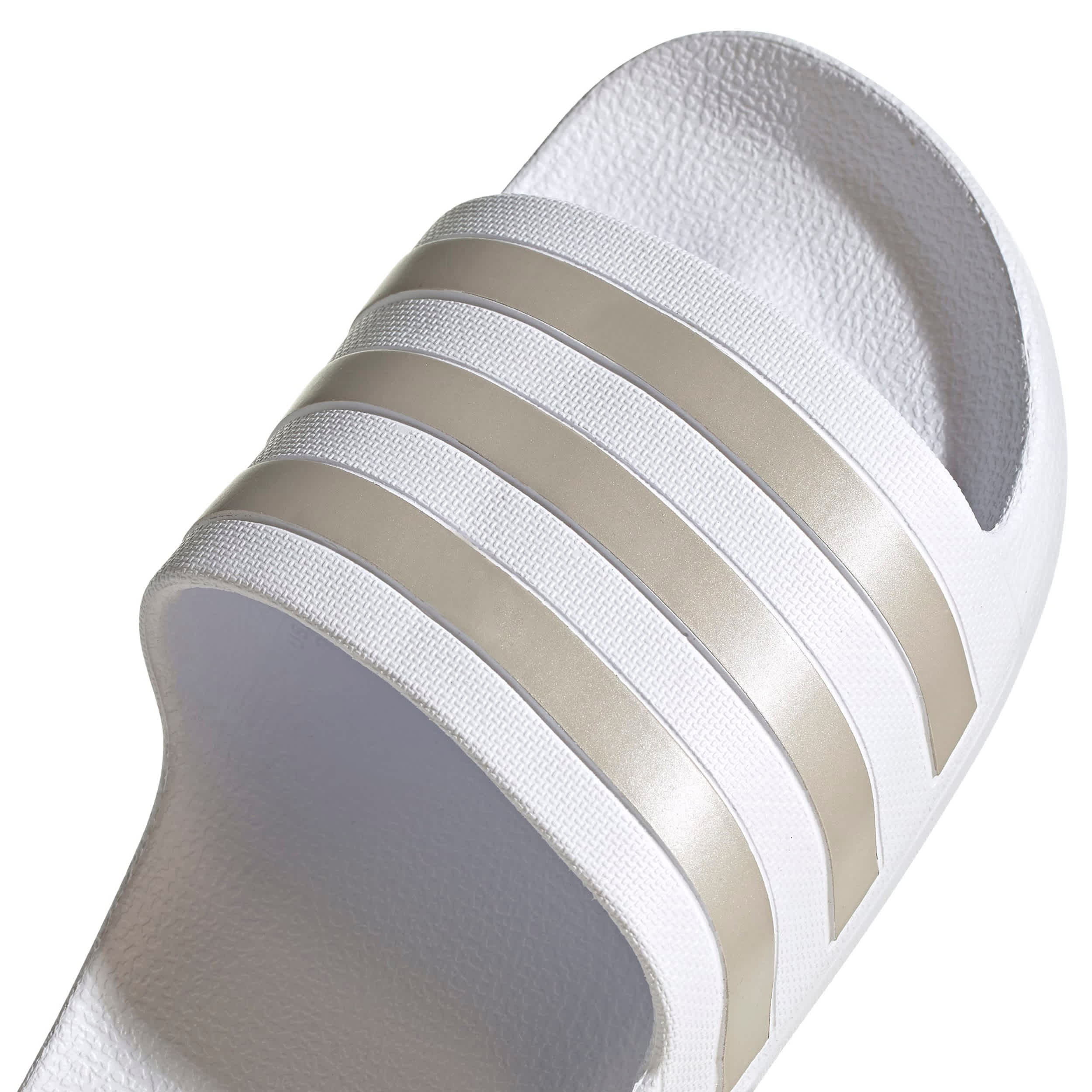 ADIDAS-MENS ADILETTE AQUA SLIDE SANDAL-WHITE & SILVER