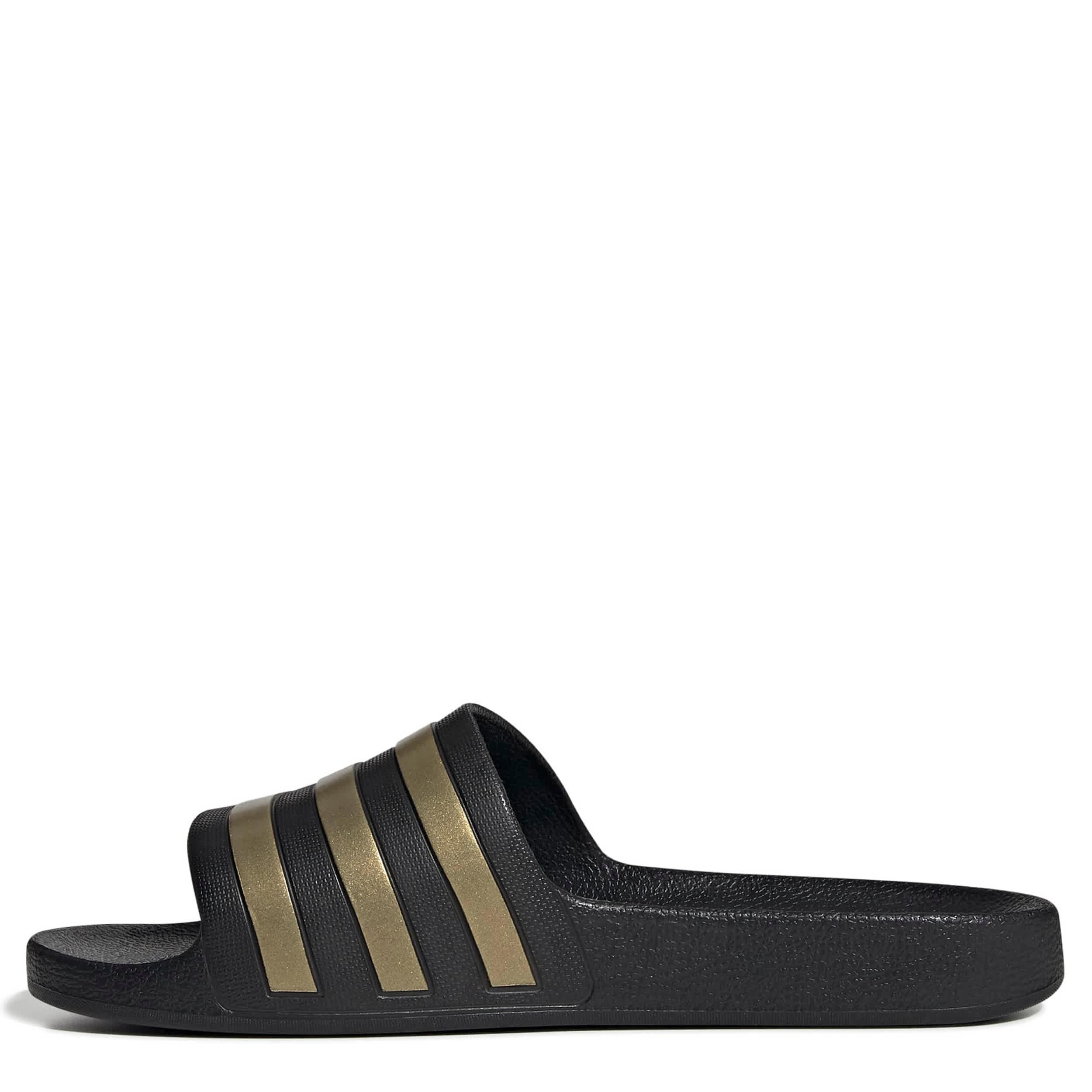 ADIDAS-MENS ADILETTE AQUA SLIDE SANDAL-BLACK & GOLD