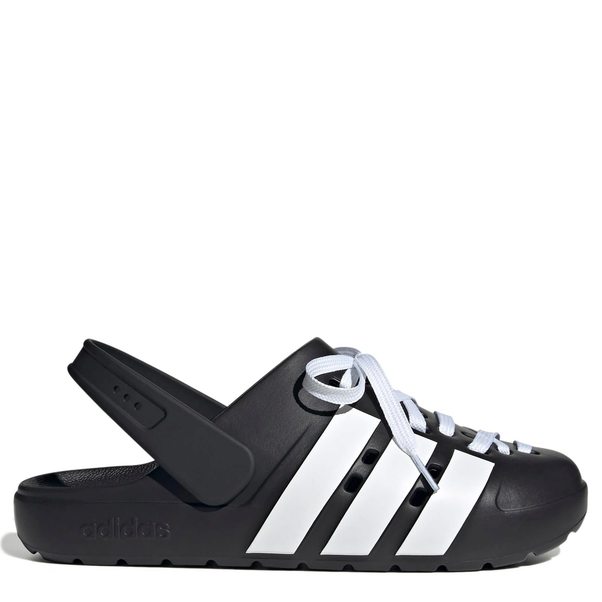 ADIDAS-MENS ADILETTE CLOG 2-BLACK & WHITE