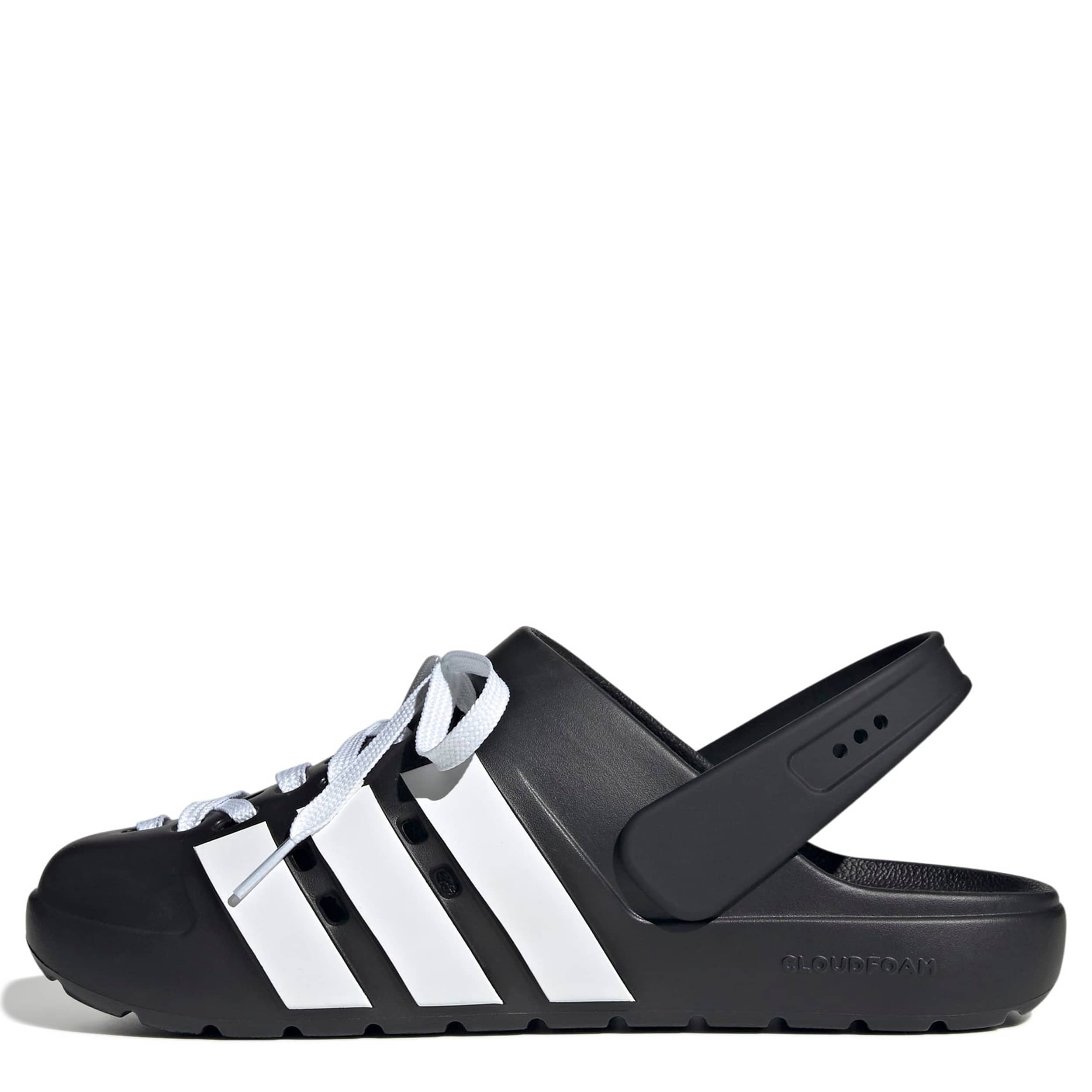 ADIDAS-MENS ADILETTE CLOG 2-BLACK & WHITE
