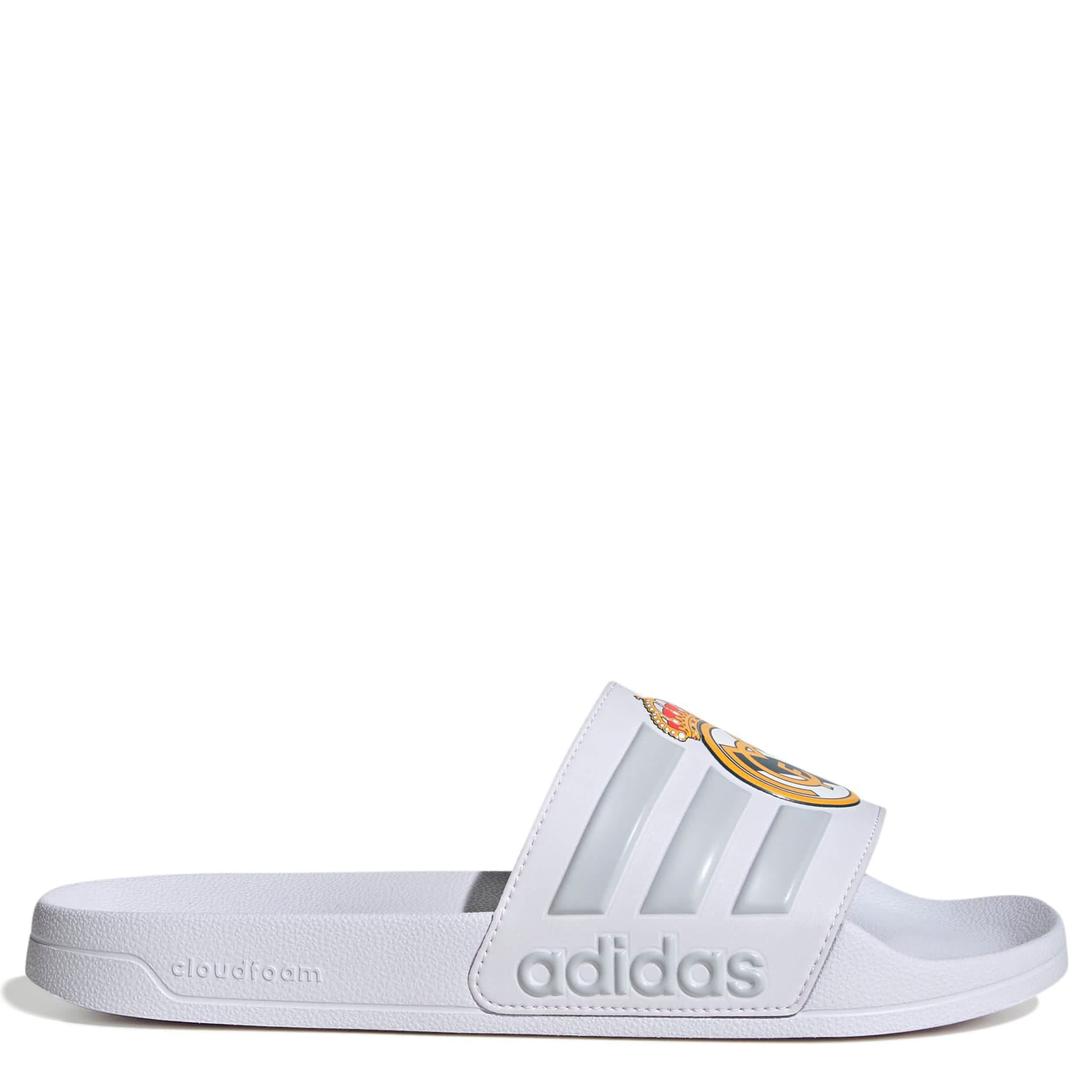 ADIDAS-MENS ADILETTE SHOWER SLIDE-WHITE & GREY