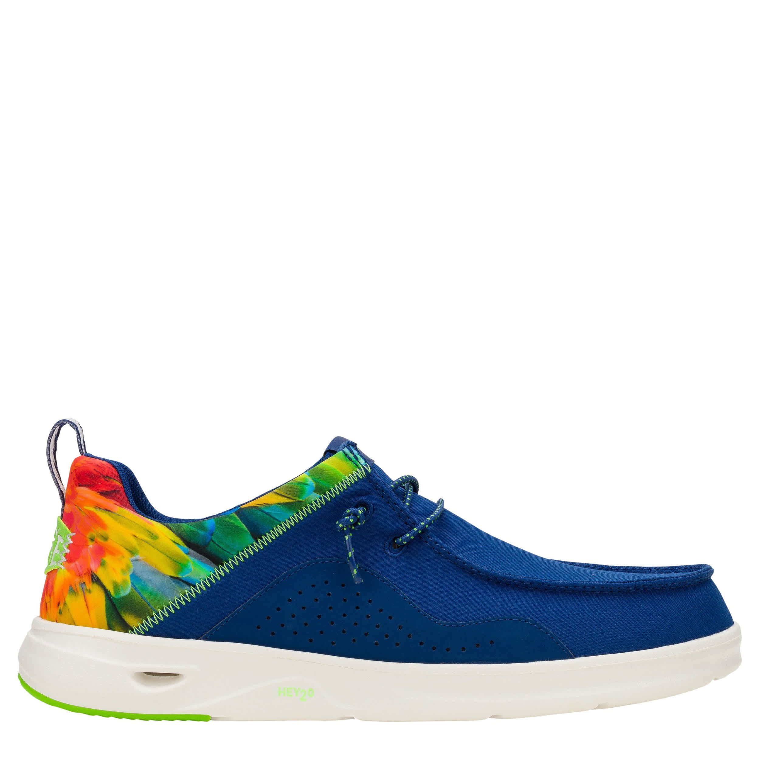 HEYDUDE-MENS WALLY HEY2O MARGARITAVILLE SLIP ON SNEAKER-NAVY & MULTICOLOR