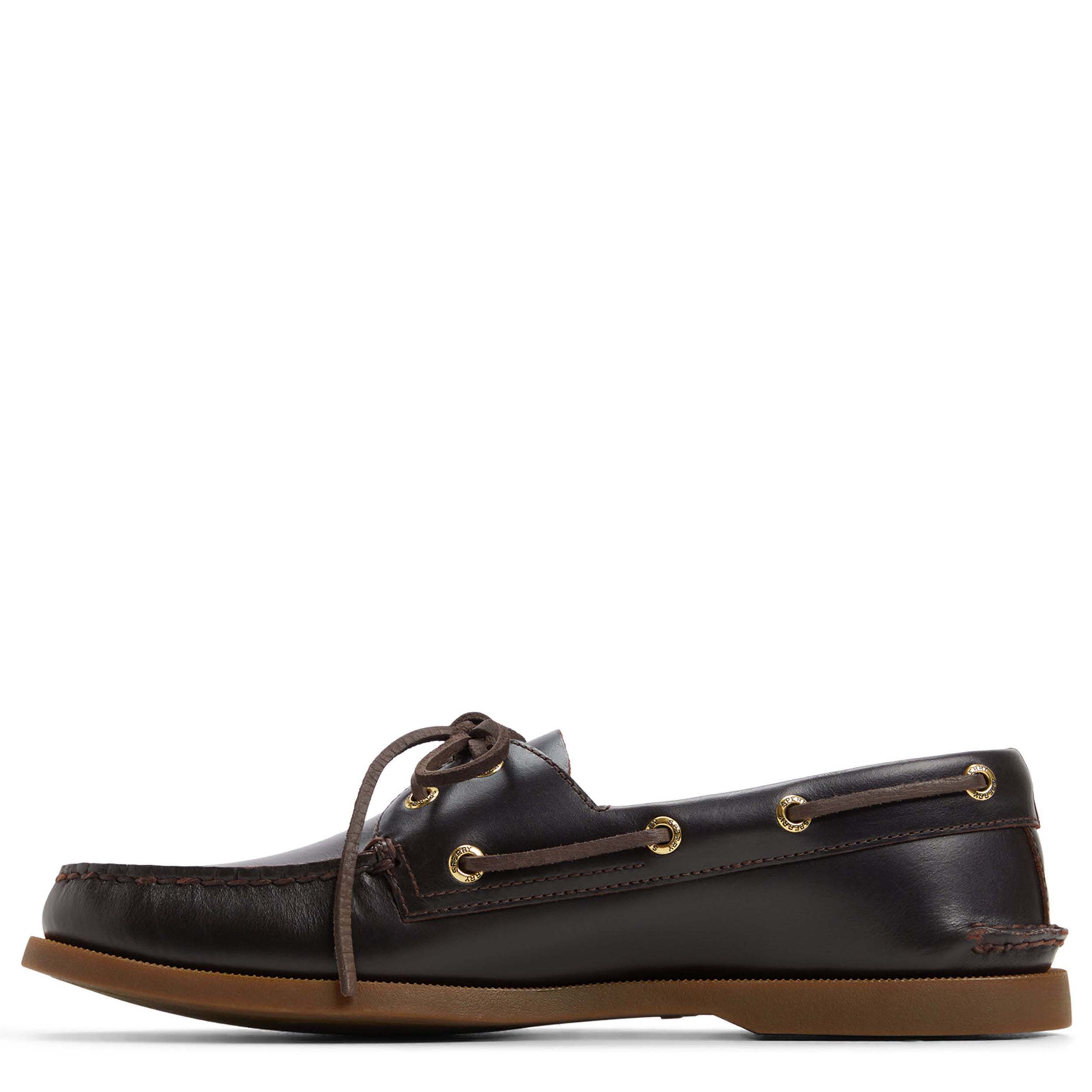 SPERRY-MENS A/O 2-EYE BOAT SHOE-DARK BROWN & 