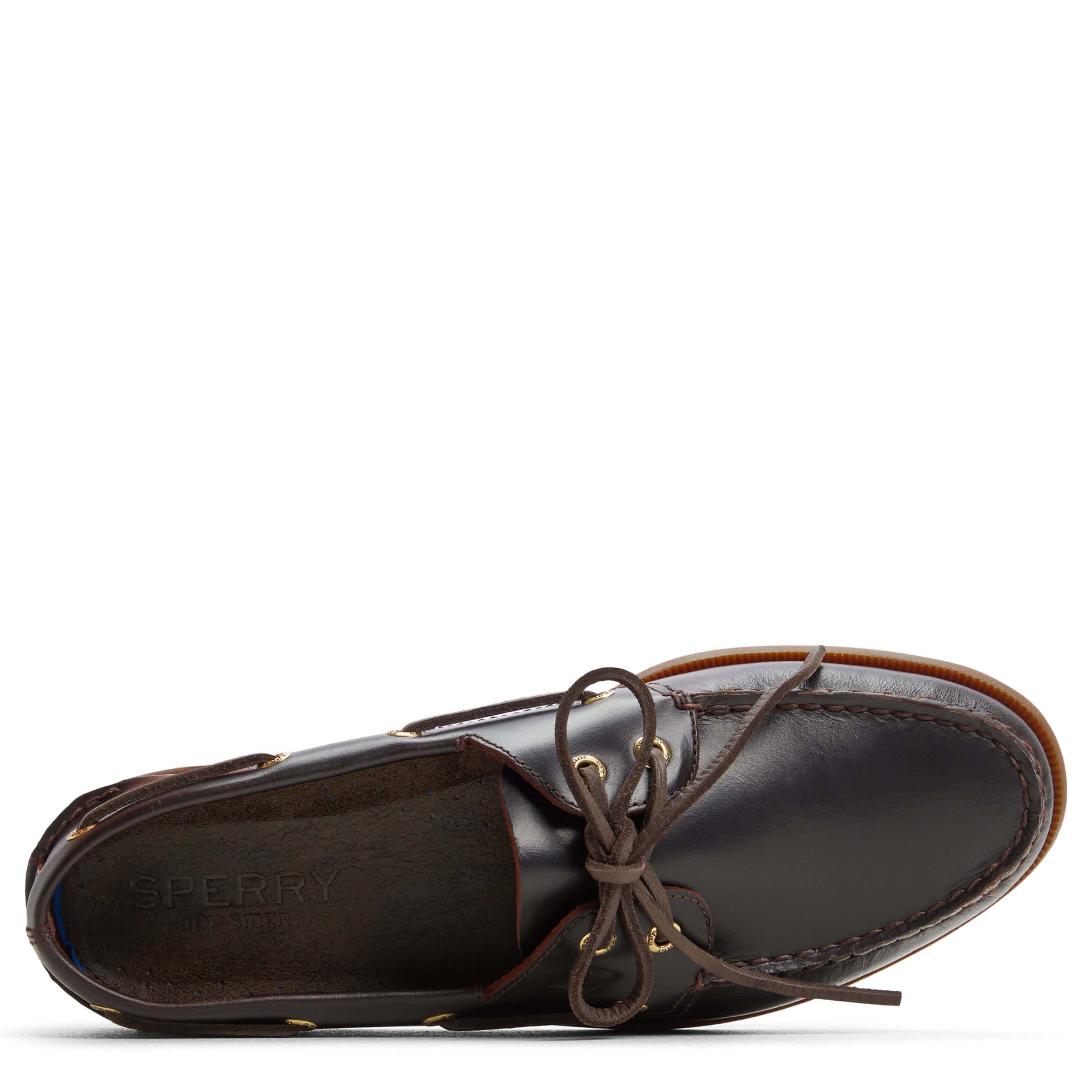 SPERRY-MENS A/O 2-EYE BOAT SHOE-DARK BROWN & 