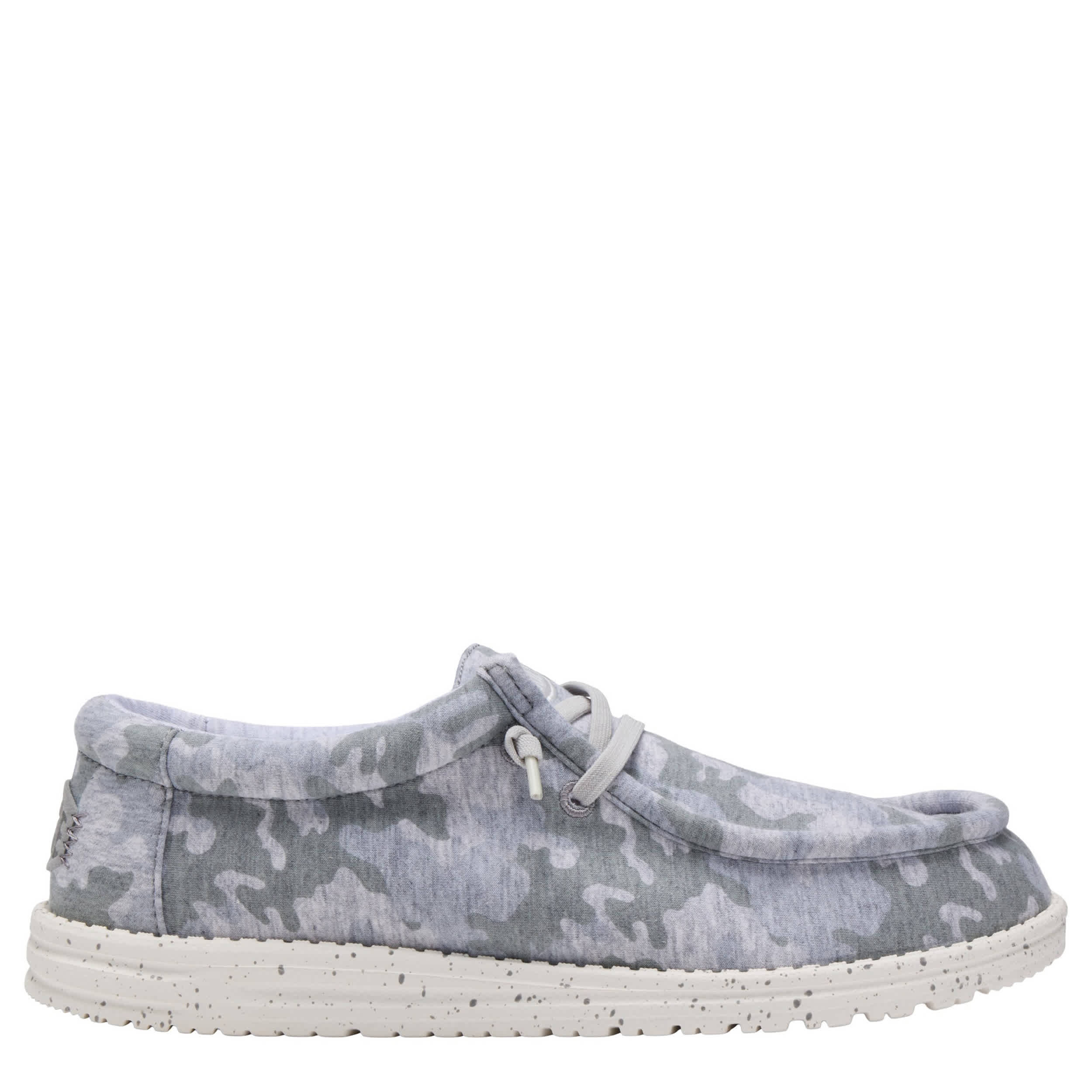 HEYDUDE-MENS WALLY SLIP ON SNEAKER-GREY & CAMO