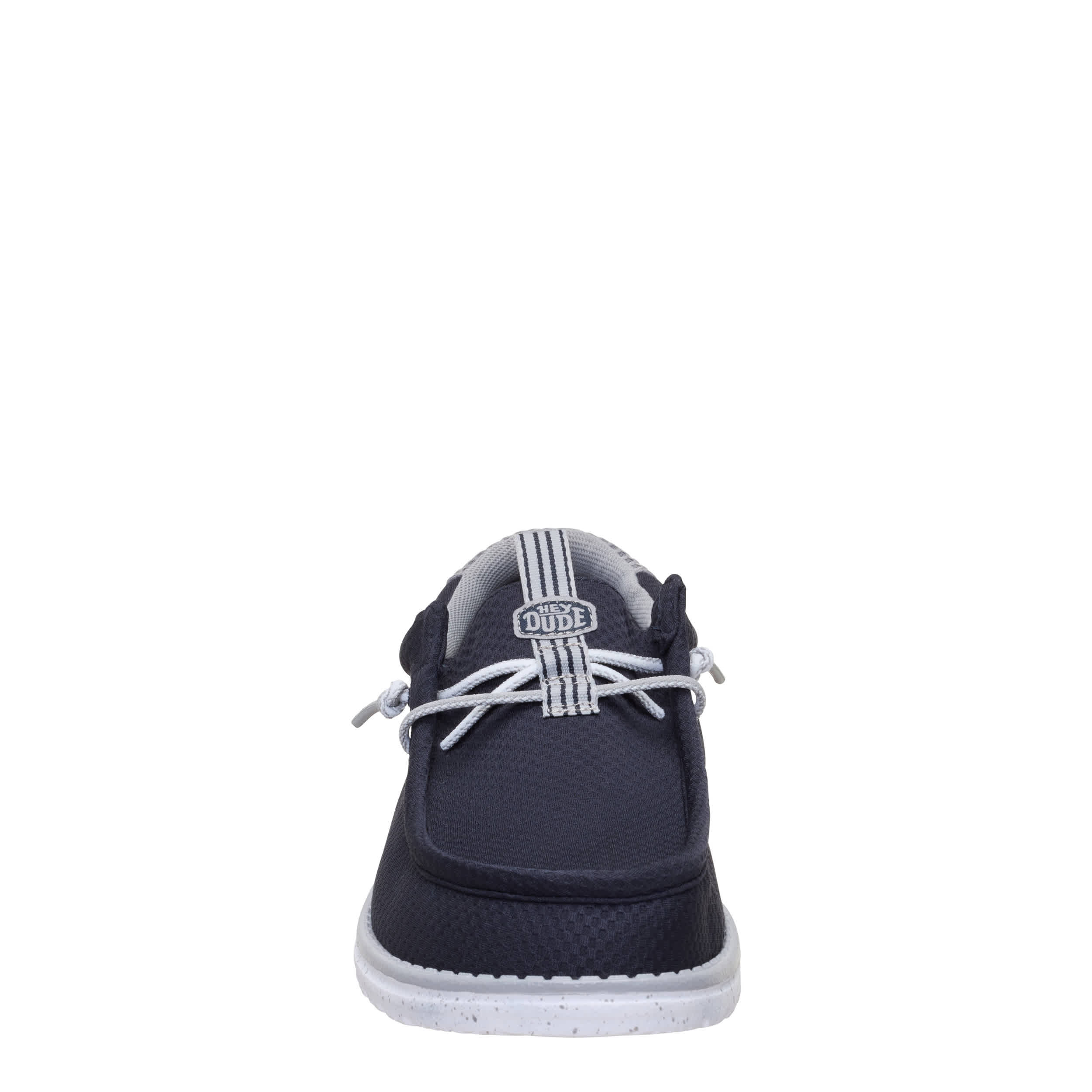 HEYDUDE-MENS WALLY SLIP ON SNEAKER-NAVY & GREY