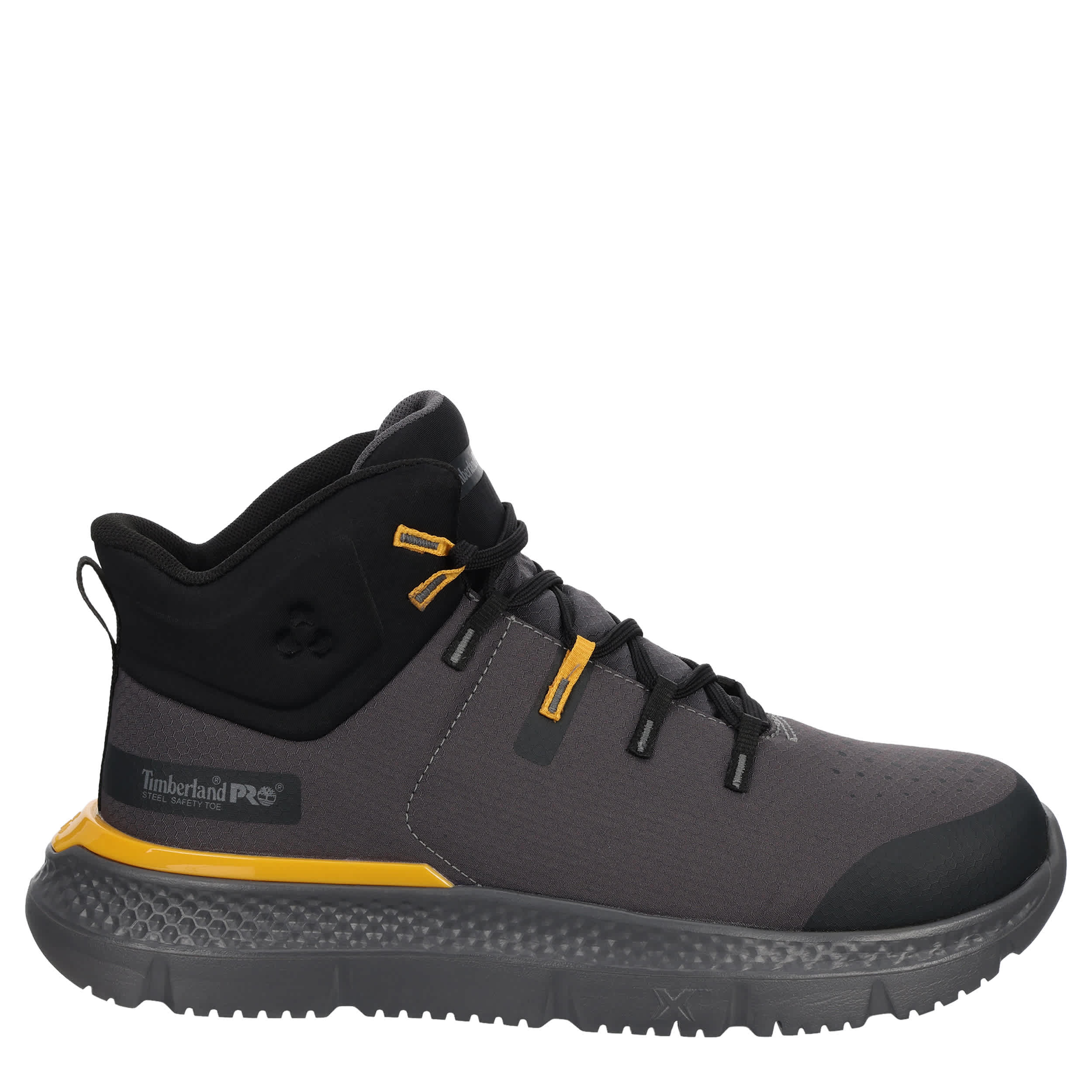 TIMBERLAND PRO-MENS INTERCEPT MID STEEL TOE WORK BOOT-DARK GREY & 