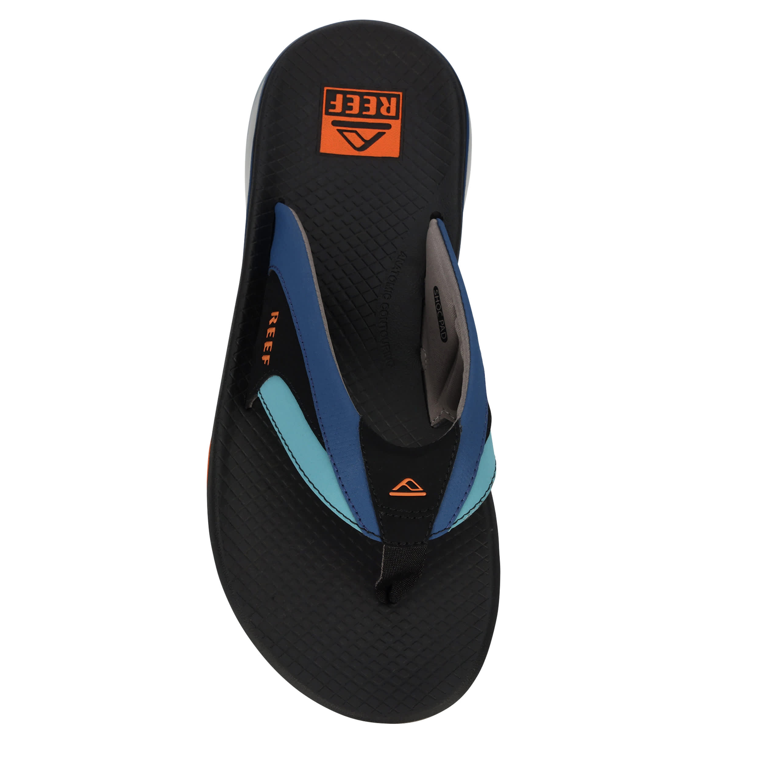REEF-MENS FANNING PLUS FLIP FLOP SANDAL-BLACK & MULTICOLOR