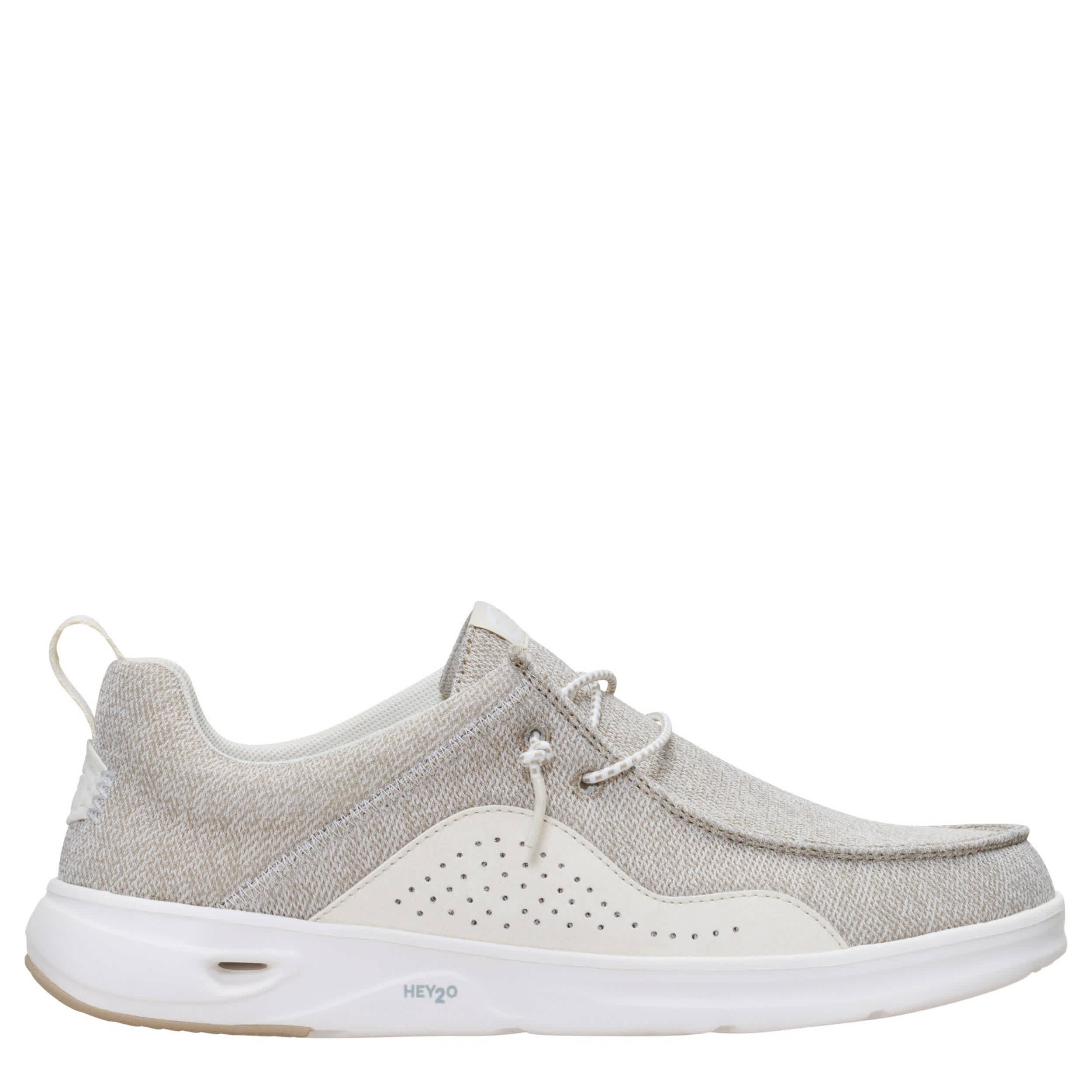 HEYDUDE-MENS WALLY HEY2O SLIP ON SNEAKER-TAN & OFF WHITE