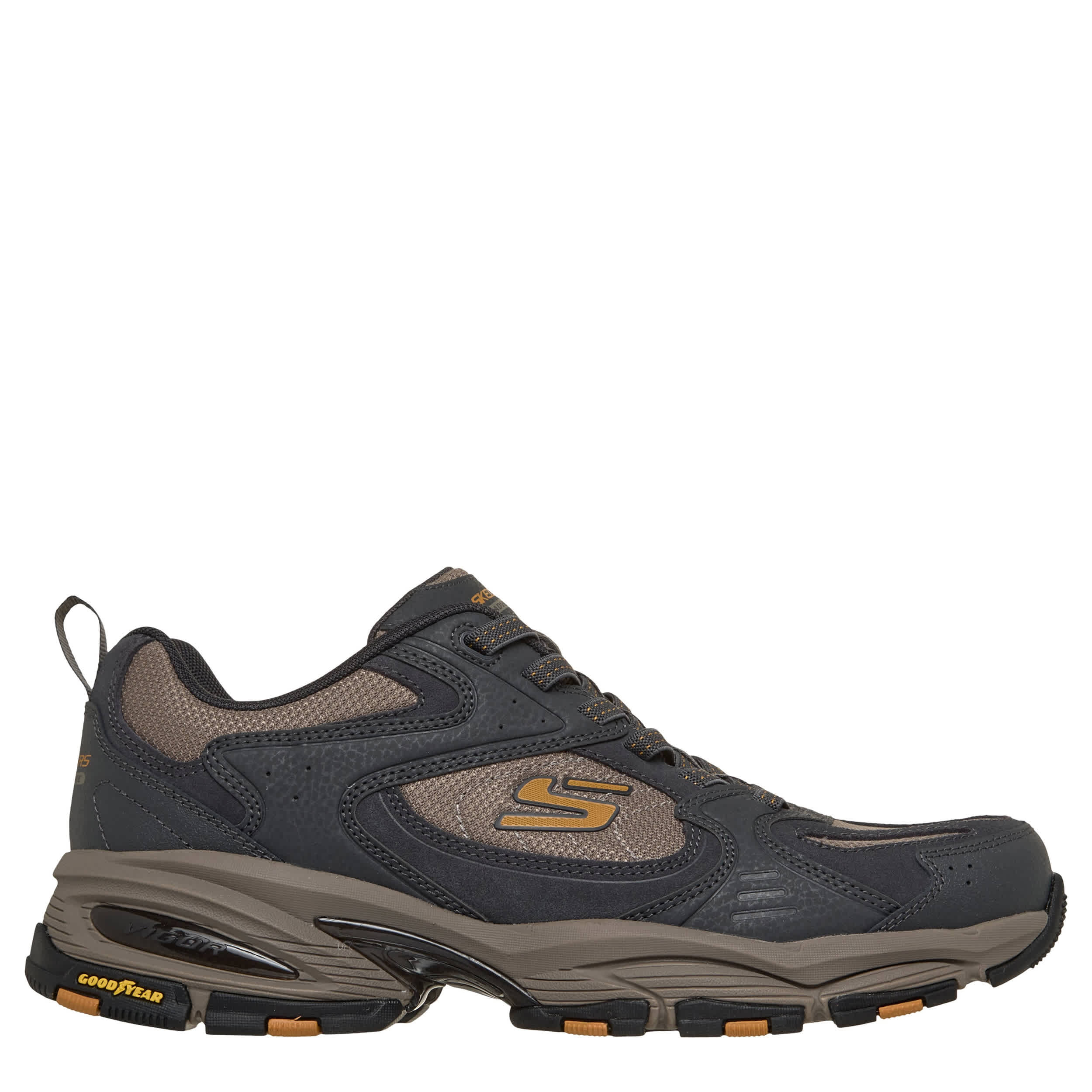 SKECHERS-MENS VIGOR 3.0 HIKING SHOE-GREY & TAN