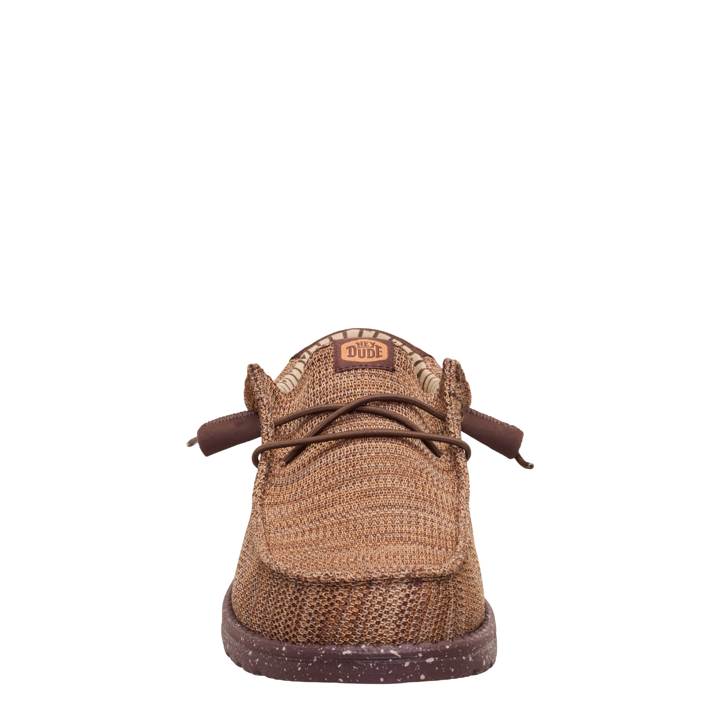 HEYDUDE-MENS WALLY STRETCH SOX SLIP ON SNEAKER-CHOCOLATE & 