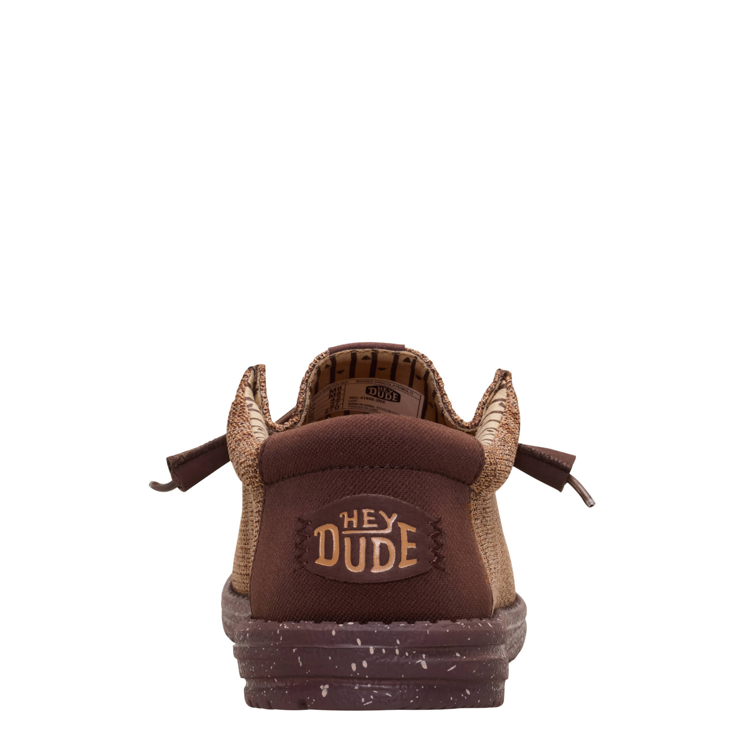 HEYDUDE-MENS WALLY STRETCH SOX SLIP ON SNEAKER-CHOCOLATE & 