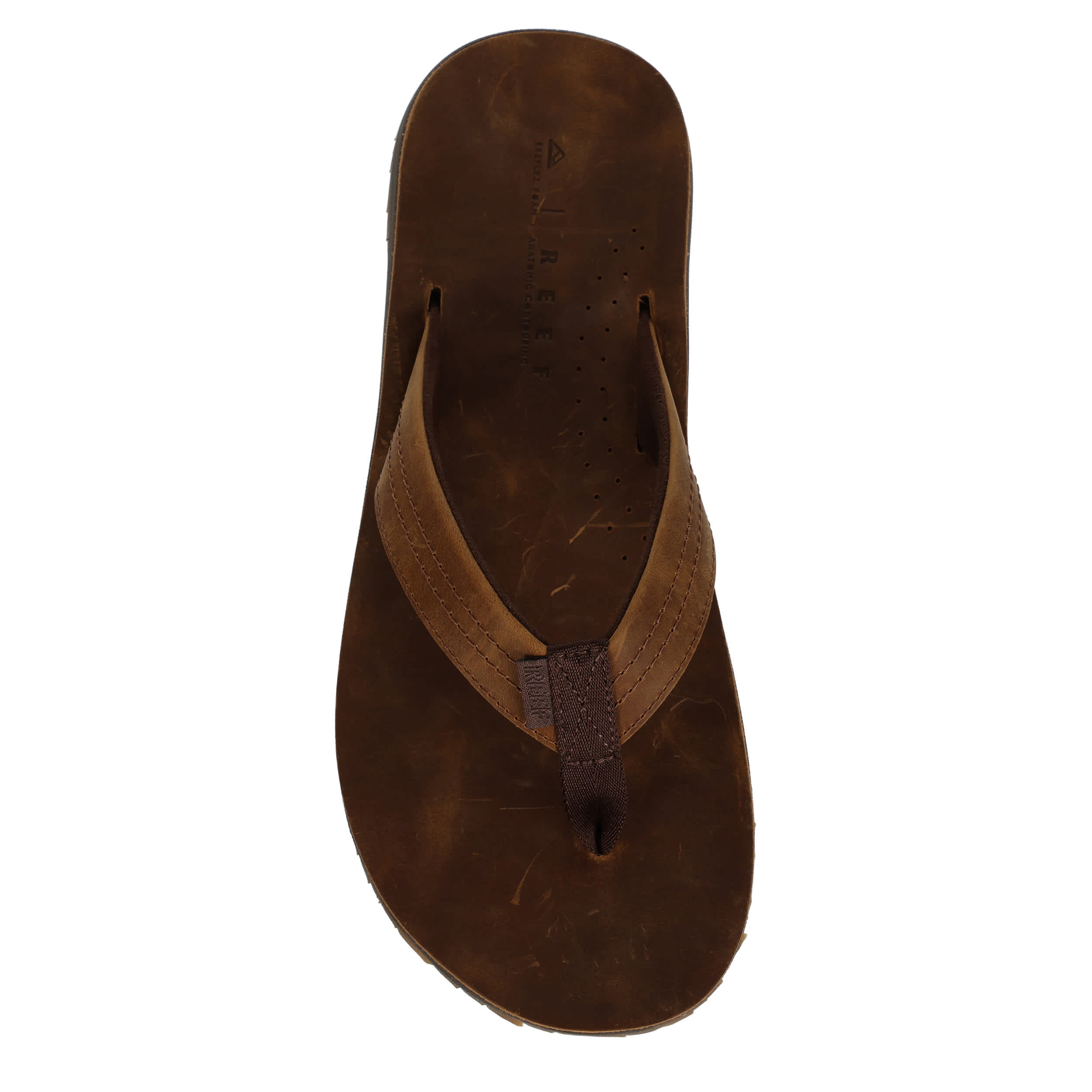 REEF-MENS LEATHER NOX FLIP FLOP SANDAL-TAN & 