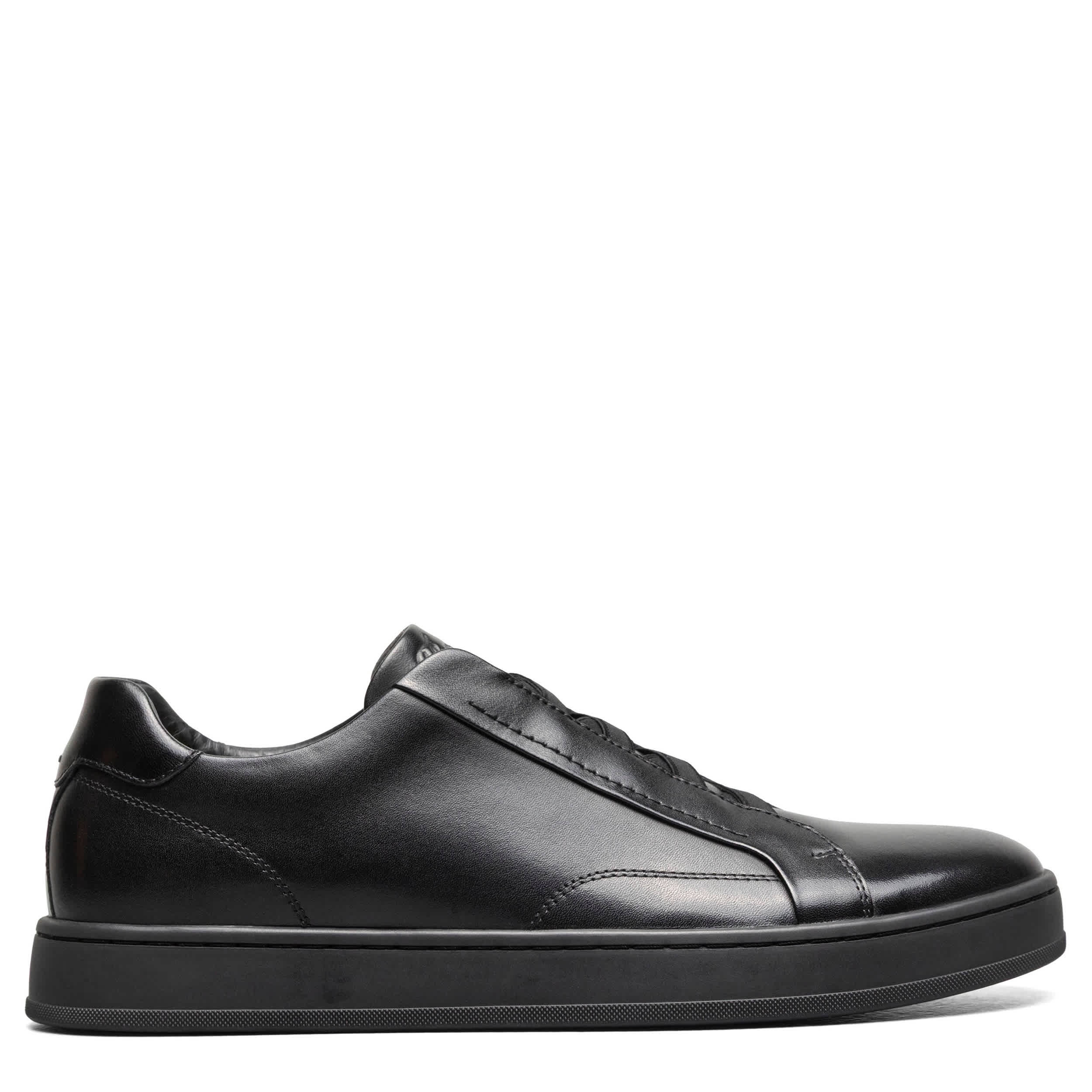 FLORSHEIM-MENS MONOPOLI ELASTIC LACE TO TOE SNEAKER-BLACK & 