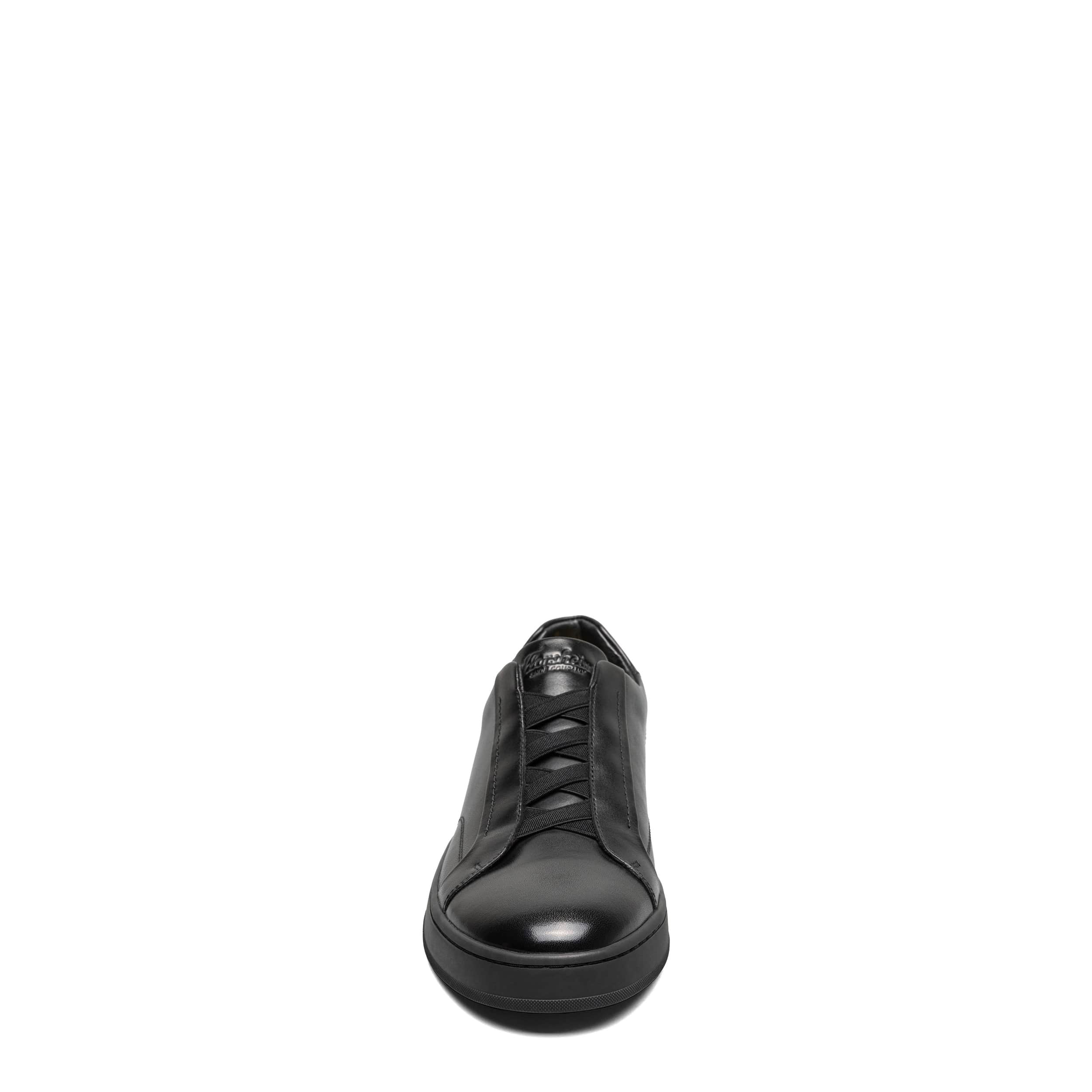 FLORSHEIM-MENS MONOPOLI ELASTIC LACE TO TOE SNEAKER-BLACK & 
