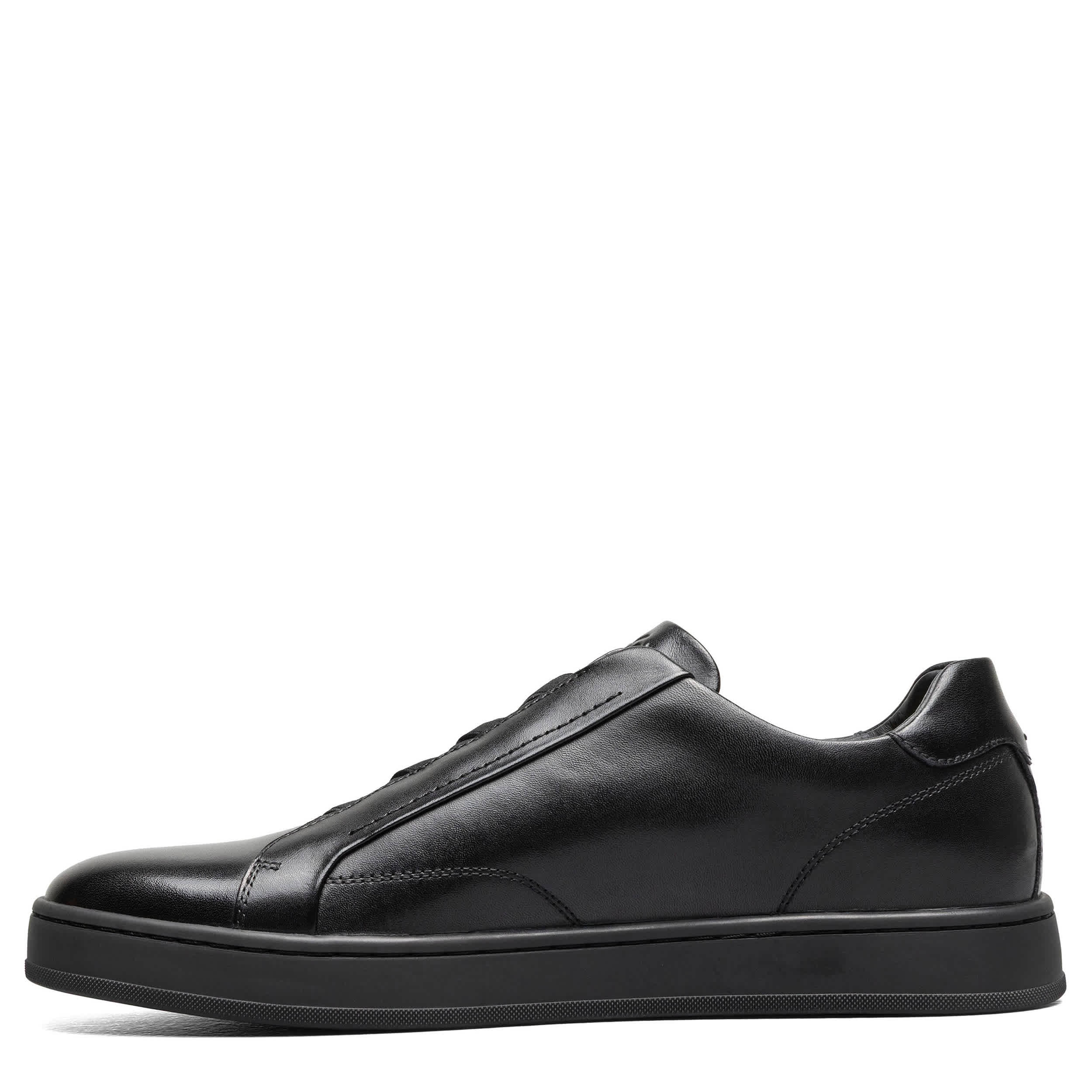FLORSHEIM-MENS MONOPOLI ELASTIC LACE TO TOE SNEAKER-BLACK & 