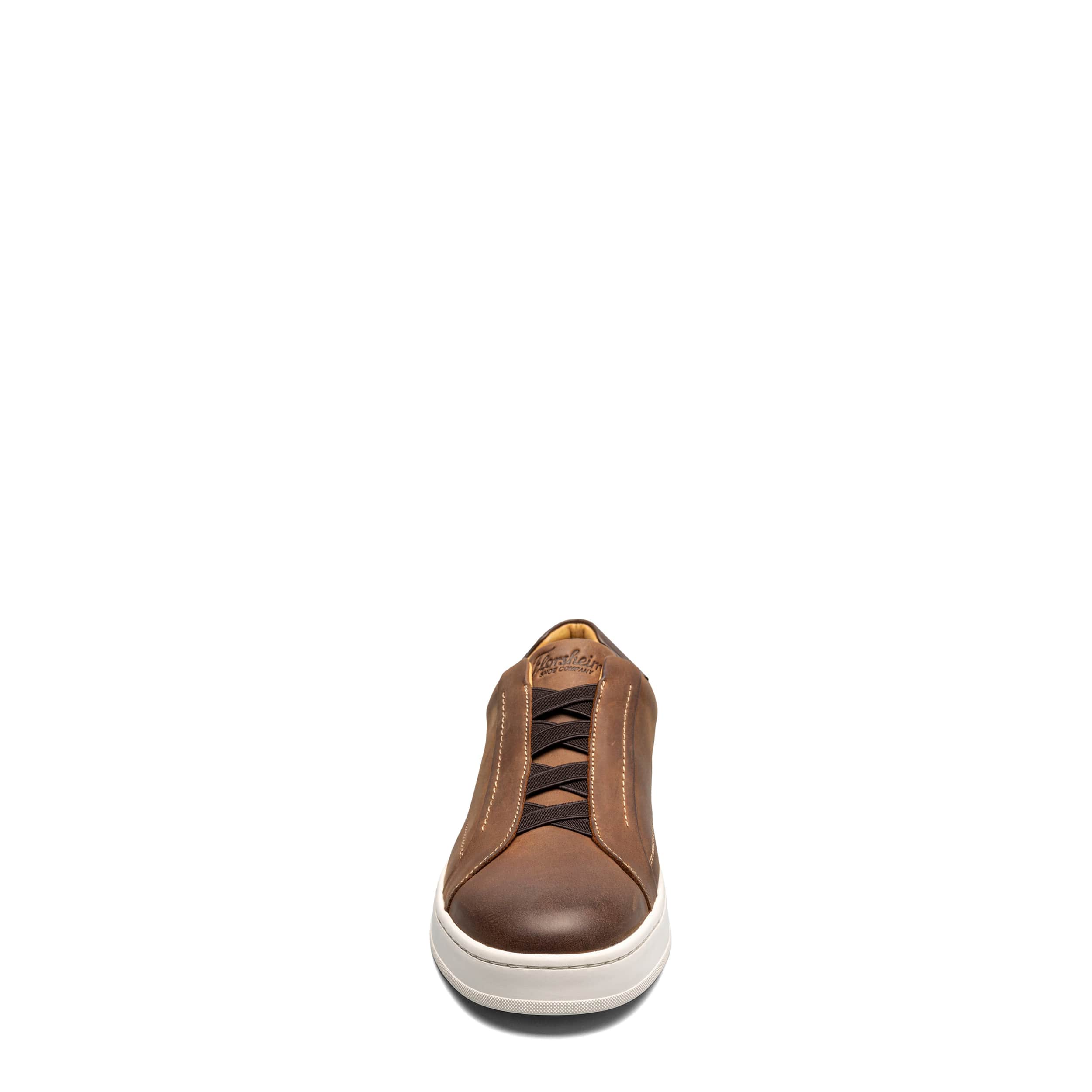 FLORSHEIM-MENS MONOPOLI ELASTIC LACE TO TOE SNEAKER-BROWN & 