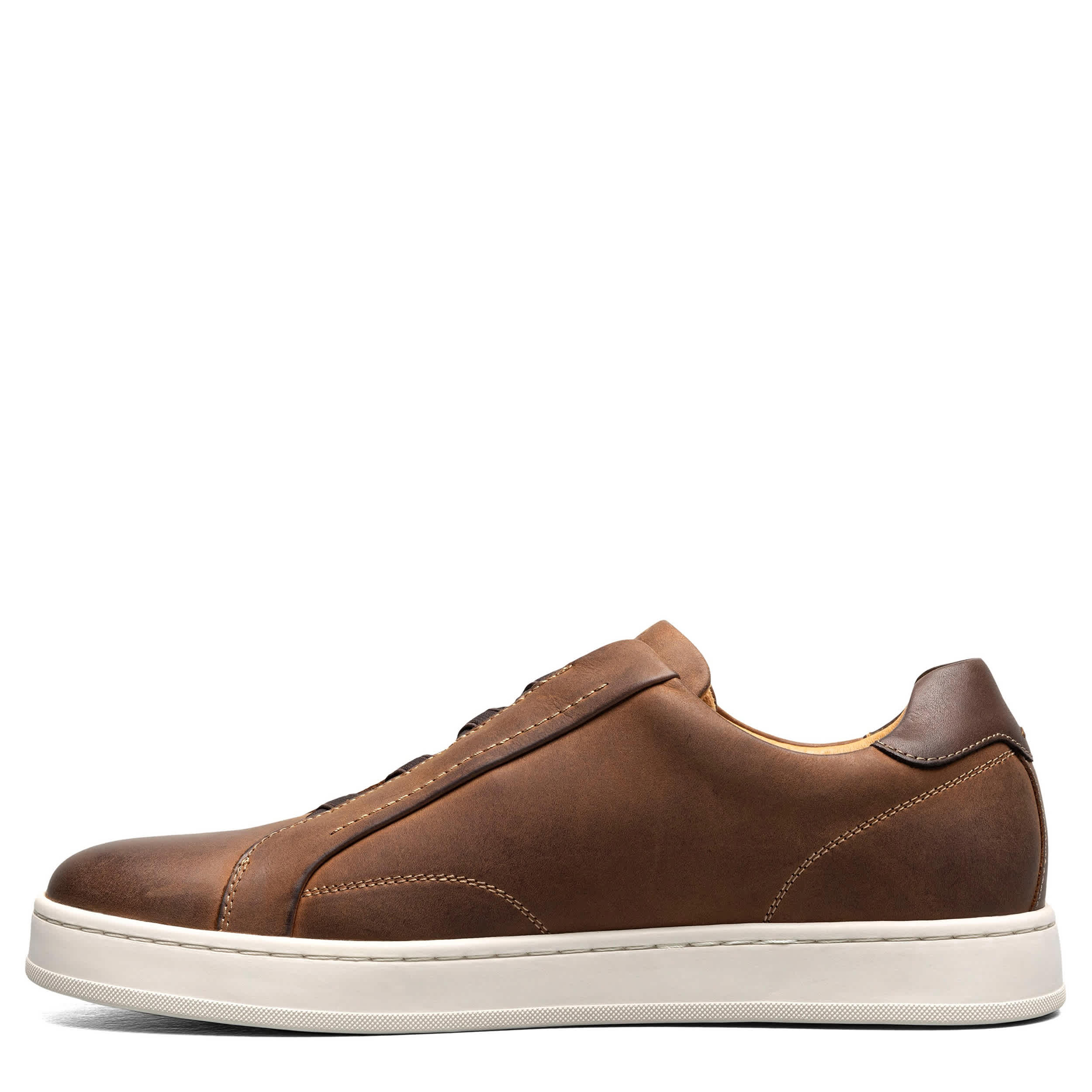 FLORSHEIM-MENS MONOPOLI ELASTIC LACE TO TOE SNEAKER-BROWN & 