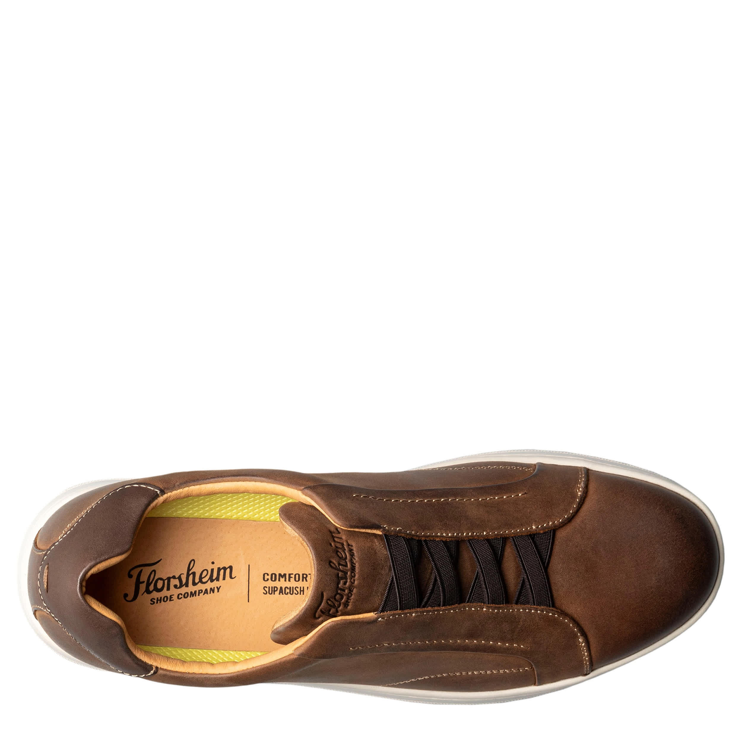FLORSHEIM-MENS MONOPOLI ELASTIC LACE TO TOE SNEAKER-BROWN & 