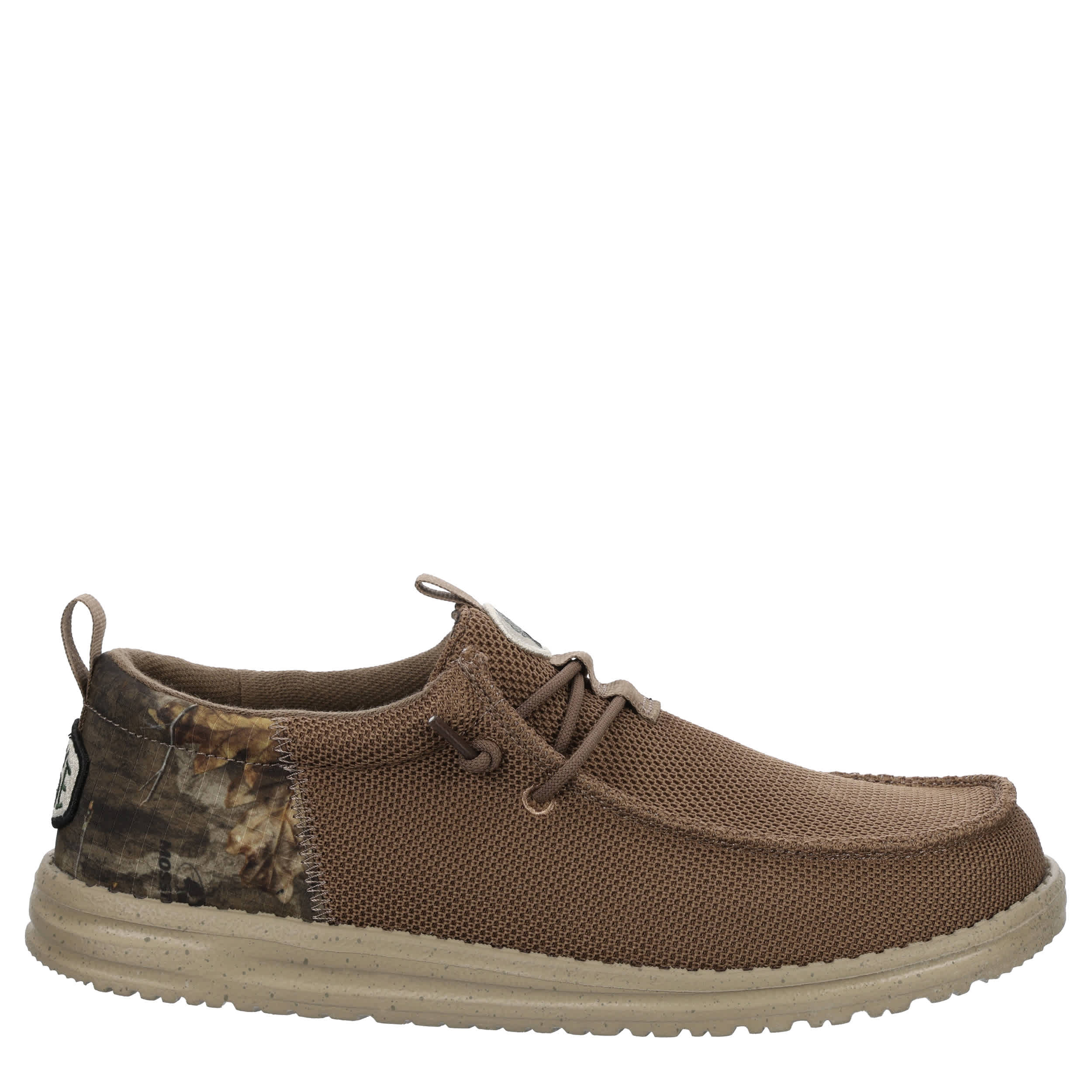 HEYDUDE-MENS WALLY FUNK MOSSY OAK COUNTRY ROOTS SLIP ON SNEAKER-BROWN & CAMO