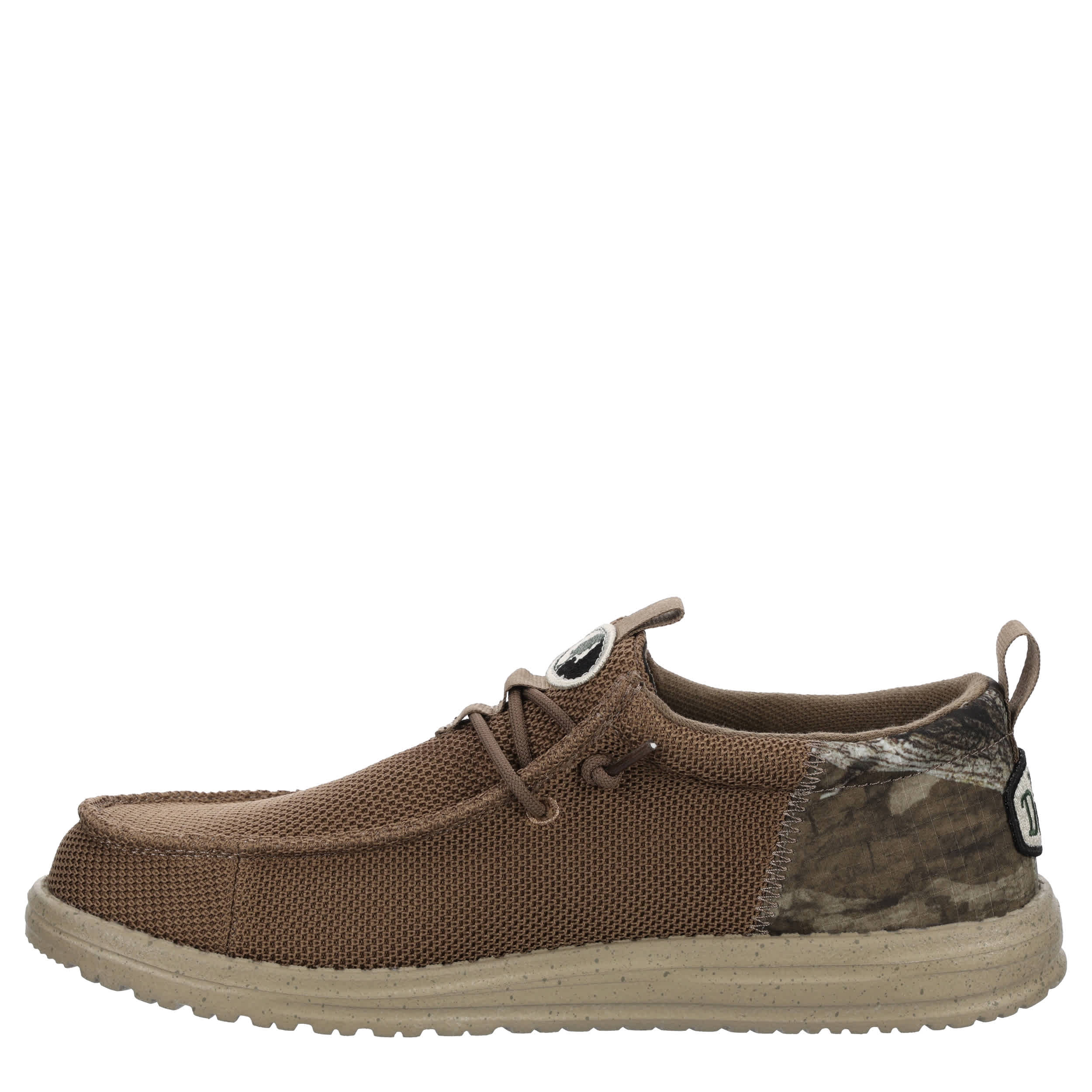 HEYDUDE-MENS WALLY FUNK MOSSY OAK COUNTRY ROOTS SLIP ON SNEAKER-BROWN & CAMO