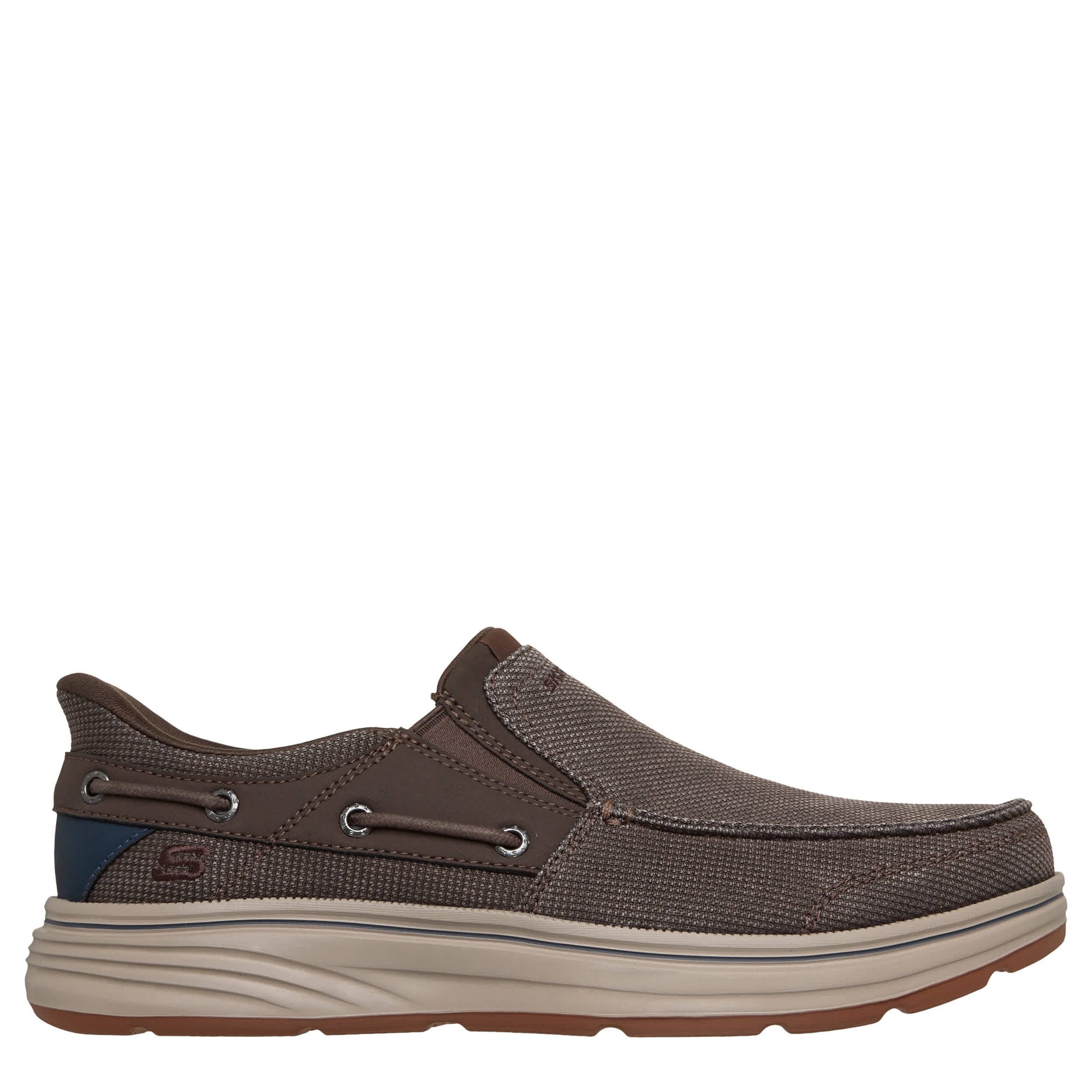 SKECHERS-MENS SLIP-INS TROUTT-RUSTIC SNEAKER-BROWN & 