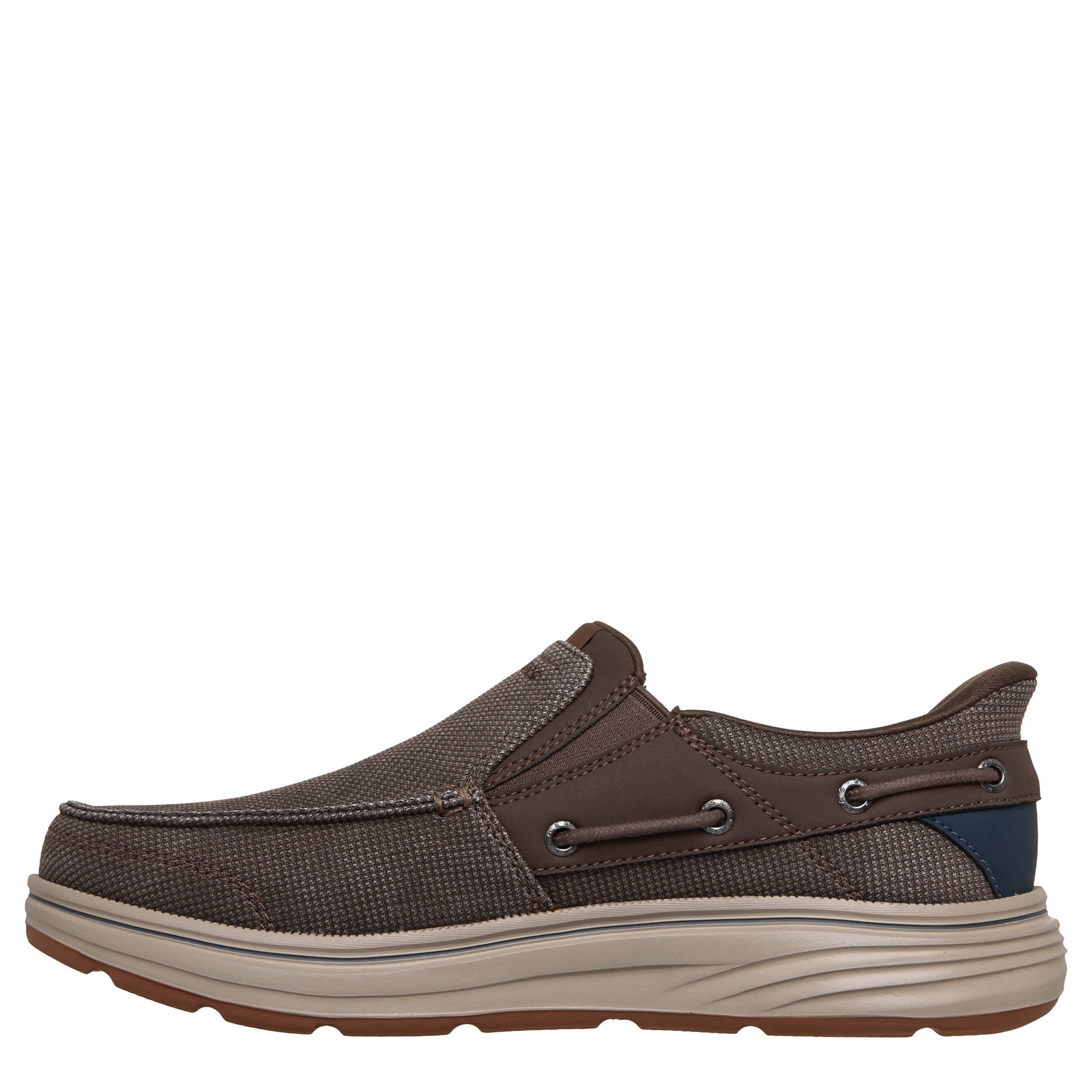 SKECHERS-MENS SLIP-INS TROUTT-RUSTIC SNEAKER-BROWN & 