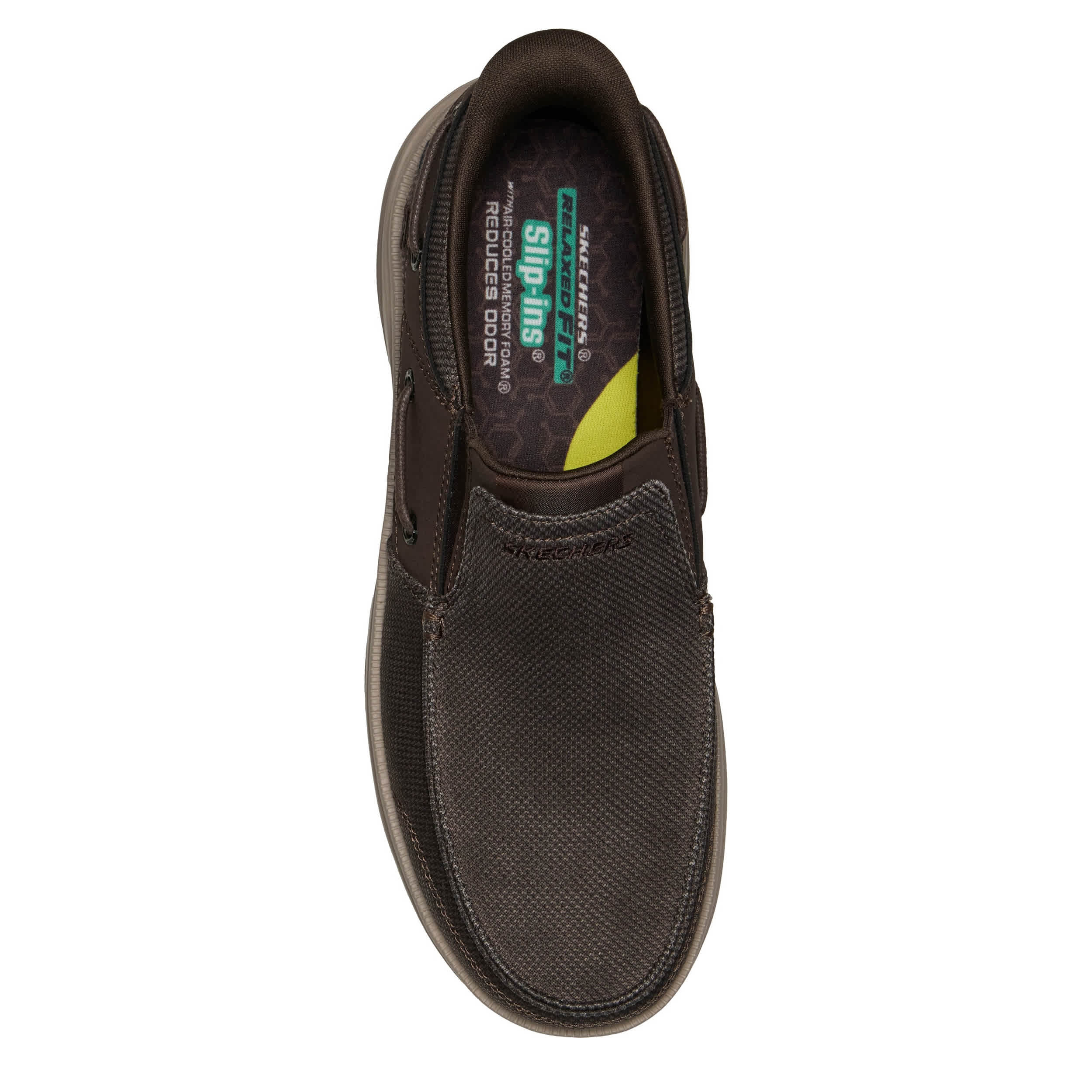 SKECHERS-MENS SLIP-INS TROUTT-RUSTIC SNEAKER-BROWN & 