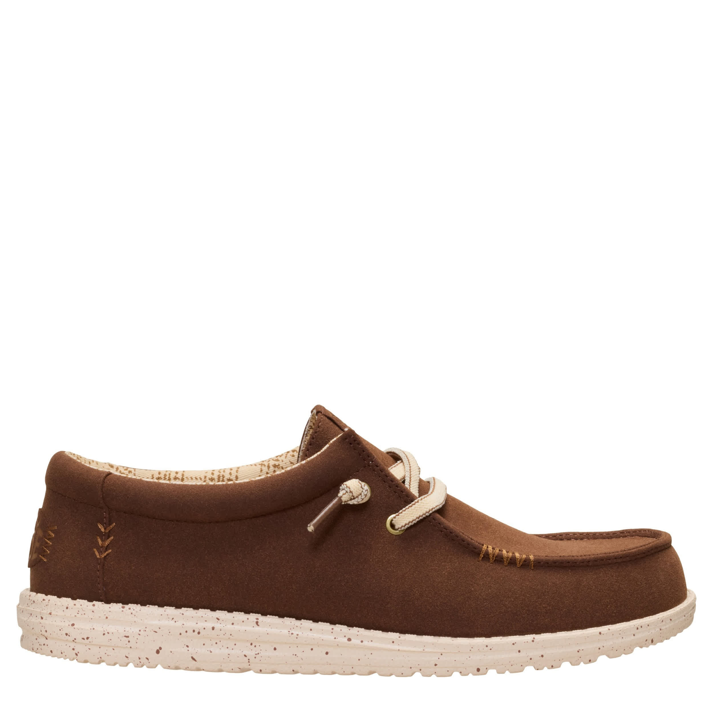 HEYDUDE-MENS WALLY SLIP ON SNEAKER-BROWN & 