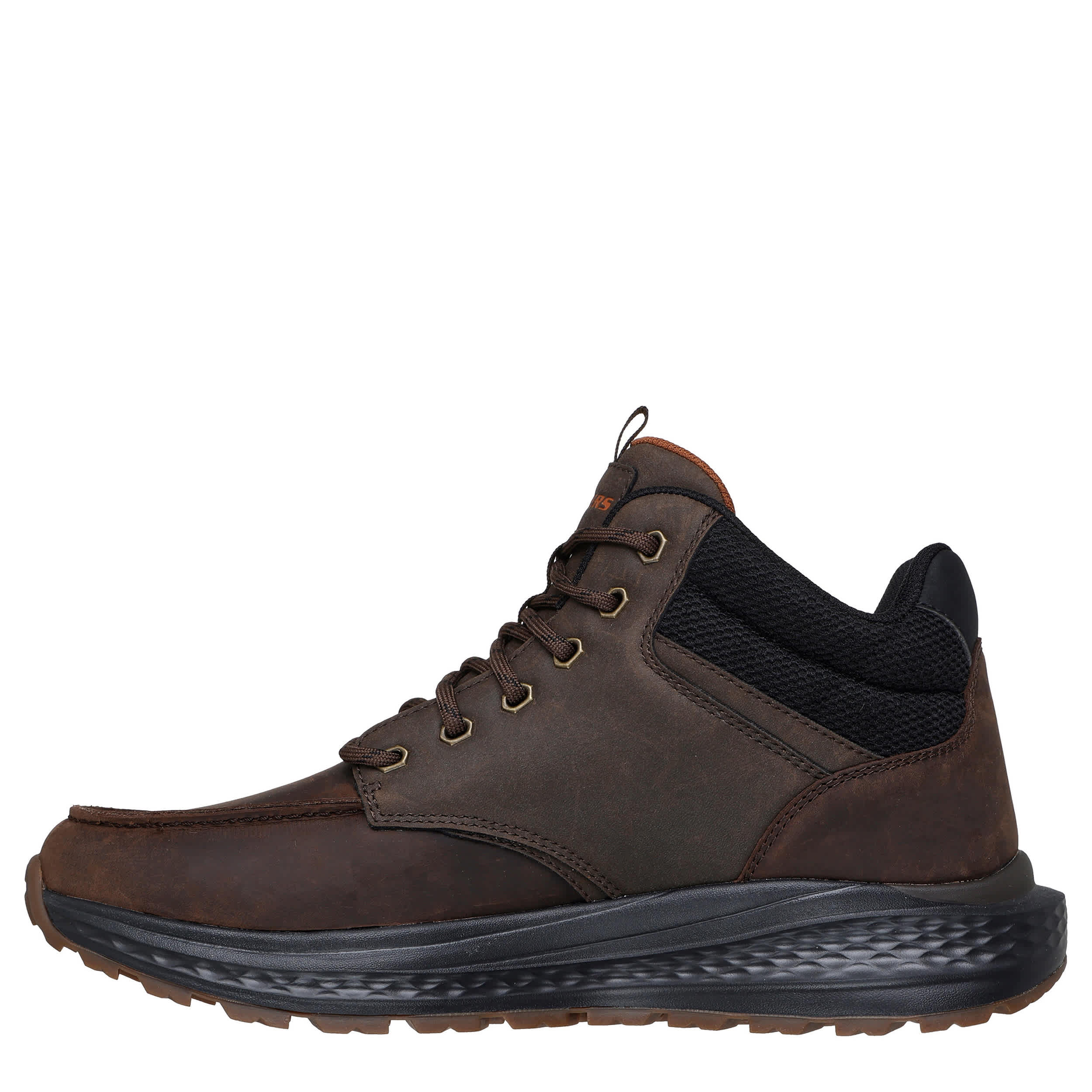 SKECHERS-MENS SLADE ULTRA - LINDEN LACE-UP BOOT-DARK BROWN & 