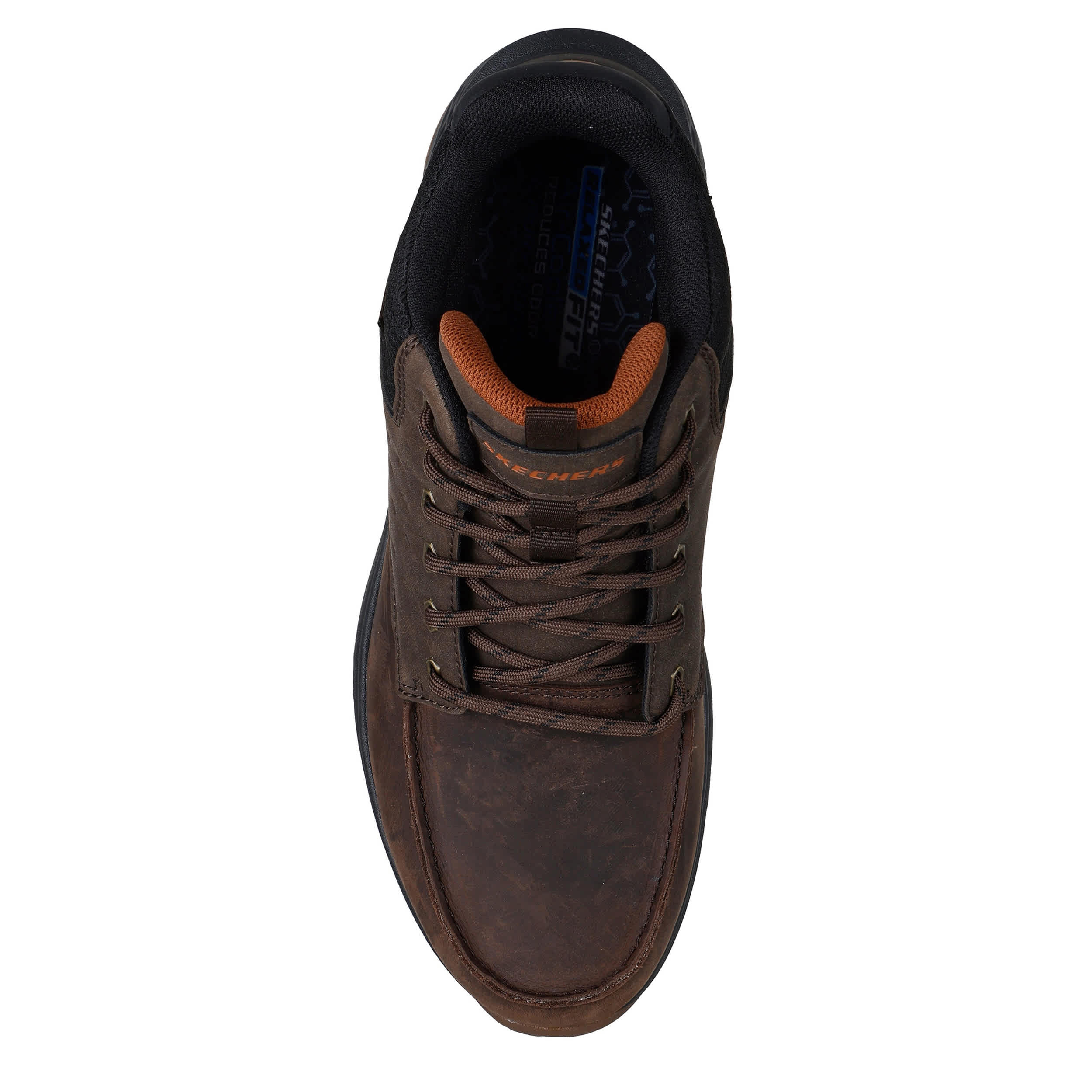 SKECHERS-MENS SLADE ULTRA - LINDEN LACE-UP BOOT-DARK BROWN & 