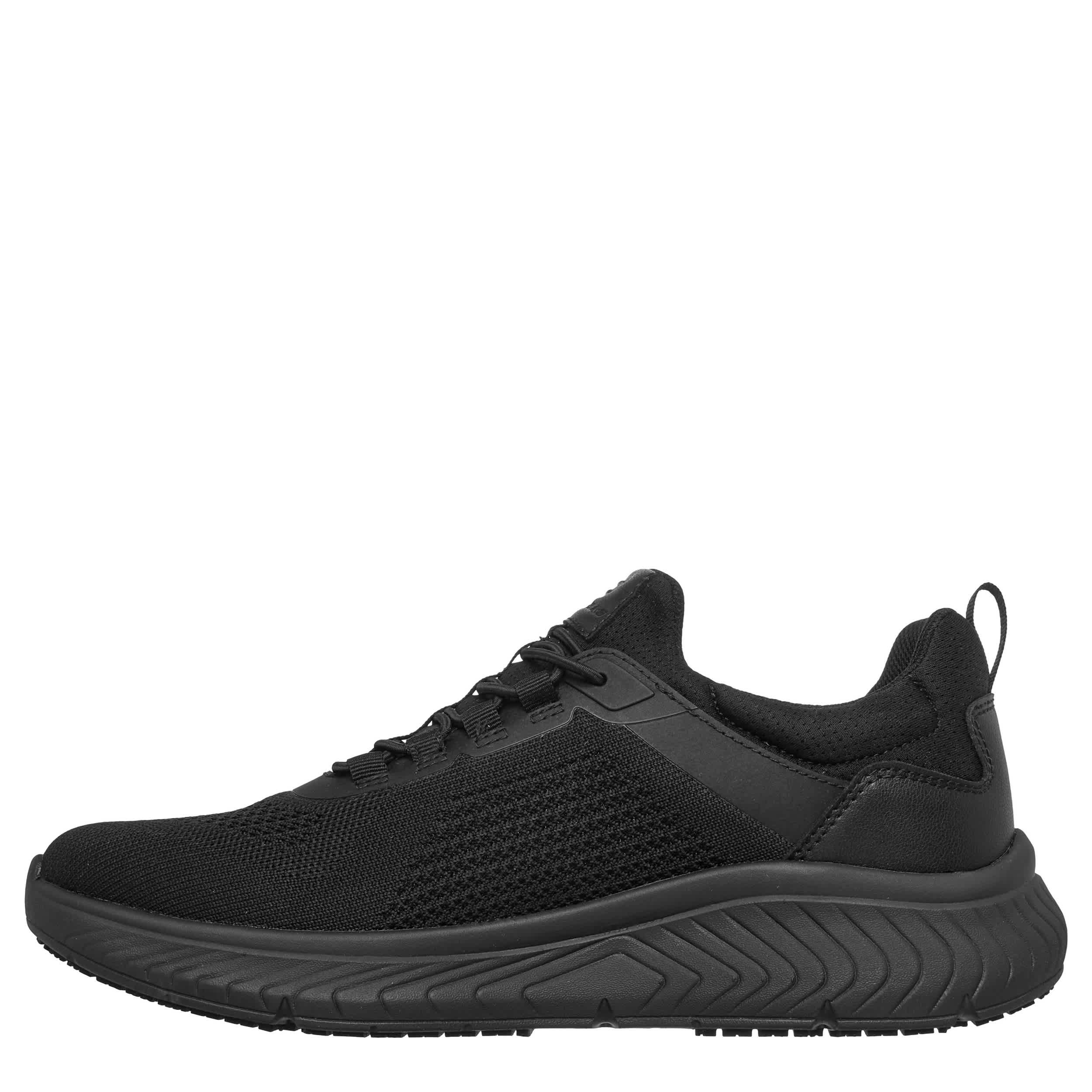 SKECHERS-MENS ARCH FIT CROSSER SLIP RESISTANT WORK SHOE-BLACK & 