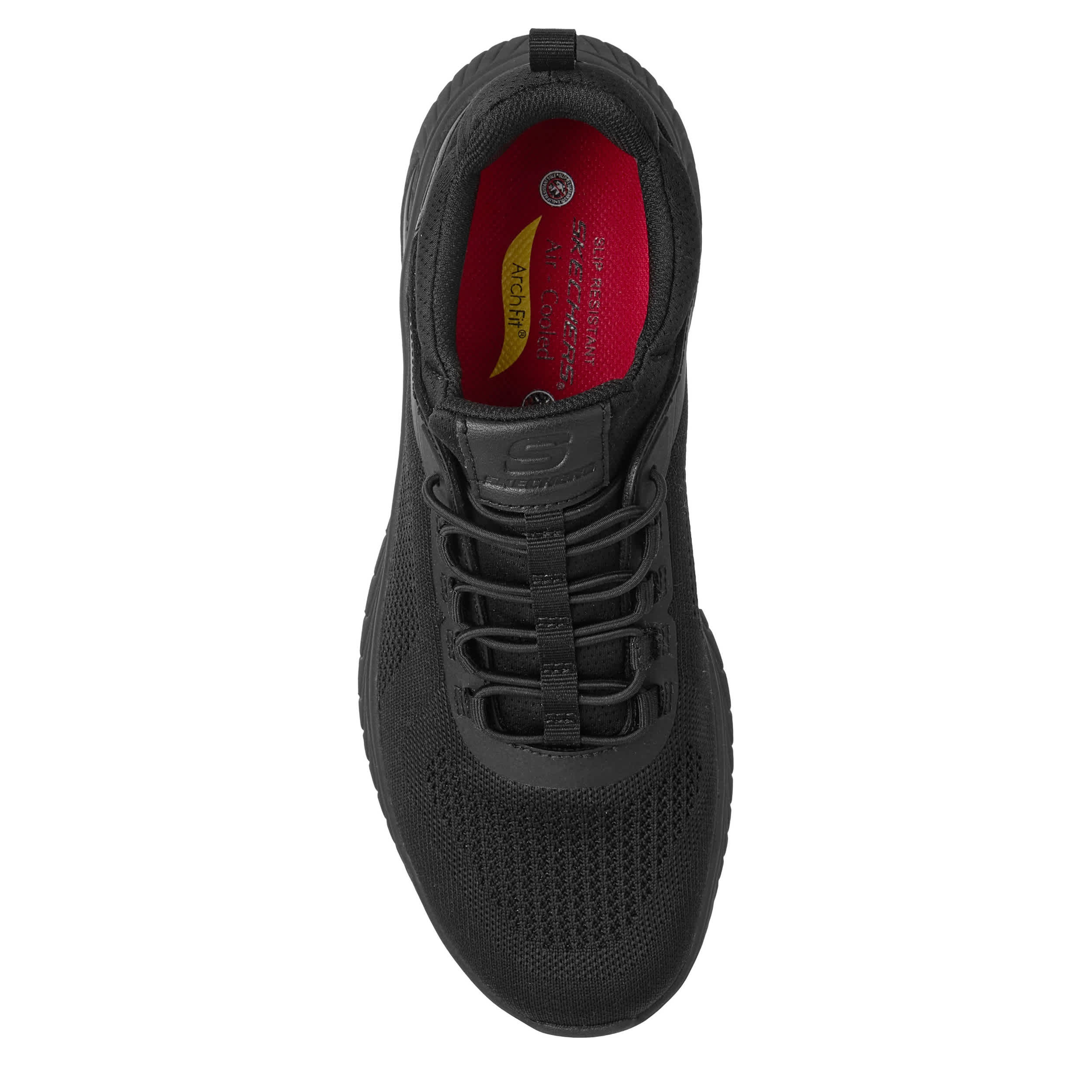 SKECHERS-MENS ARCH FIT CROSSER SLIP RESISTANT WORK SHOE-BLACK & 